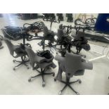 14x (no.) office swivel chairs, cloth upholstered