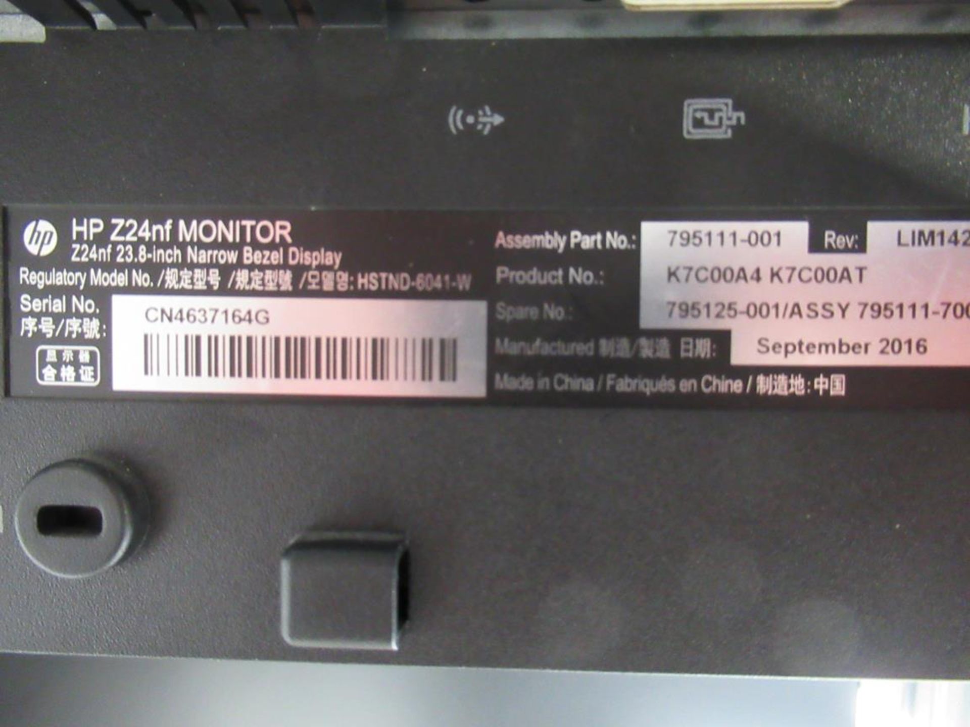 8x (no.) HP, Z24nf 23.8 monitors - Image 3 of 5