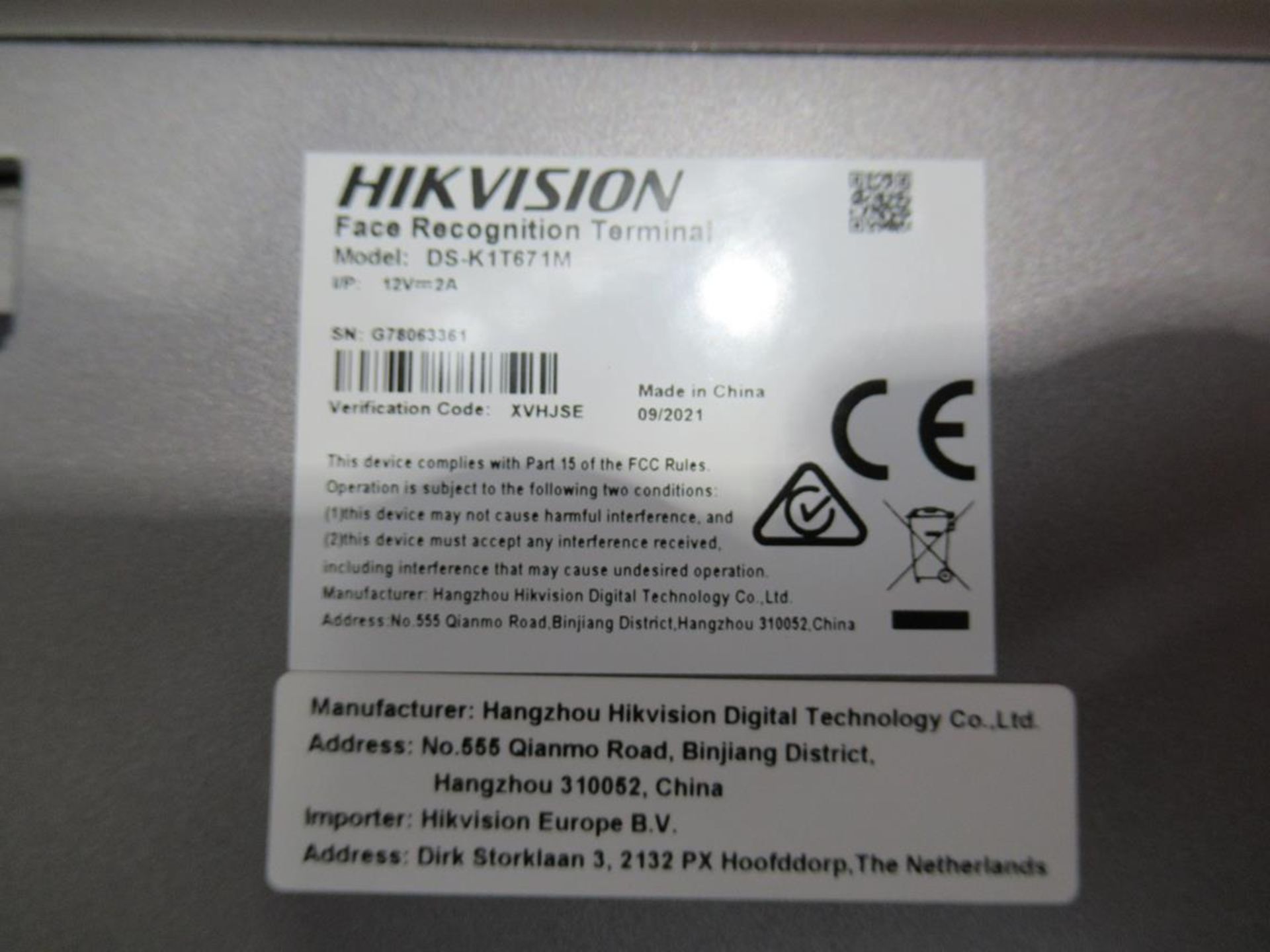 17x (no.) Hik Vision, DS-KIT671M face recognition terminals (boxed and unused) - Image 4 of 6