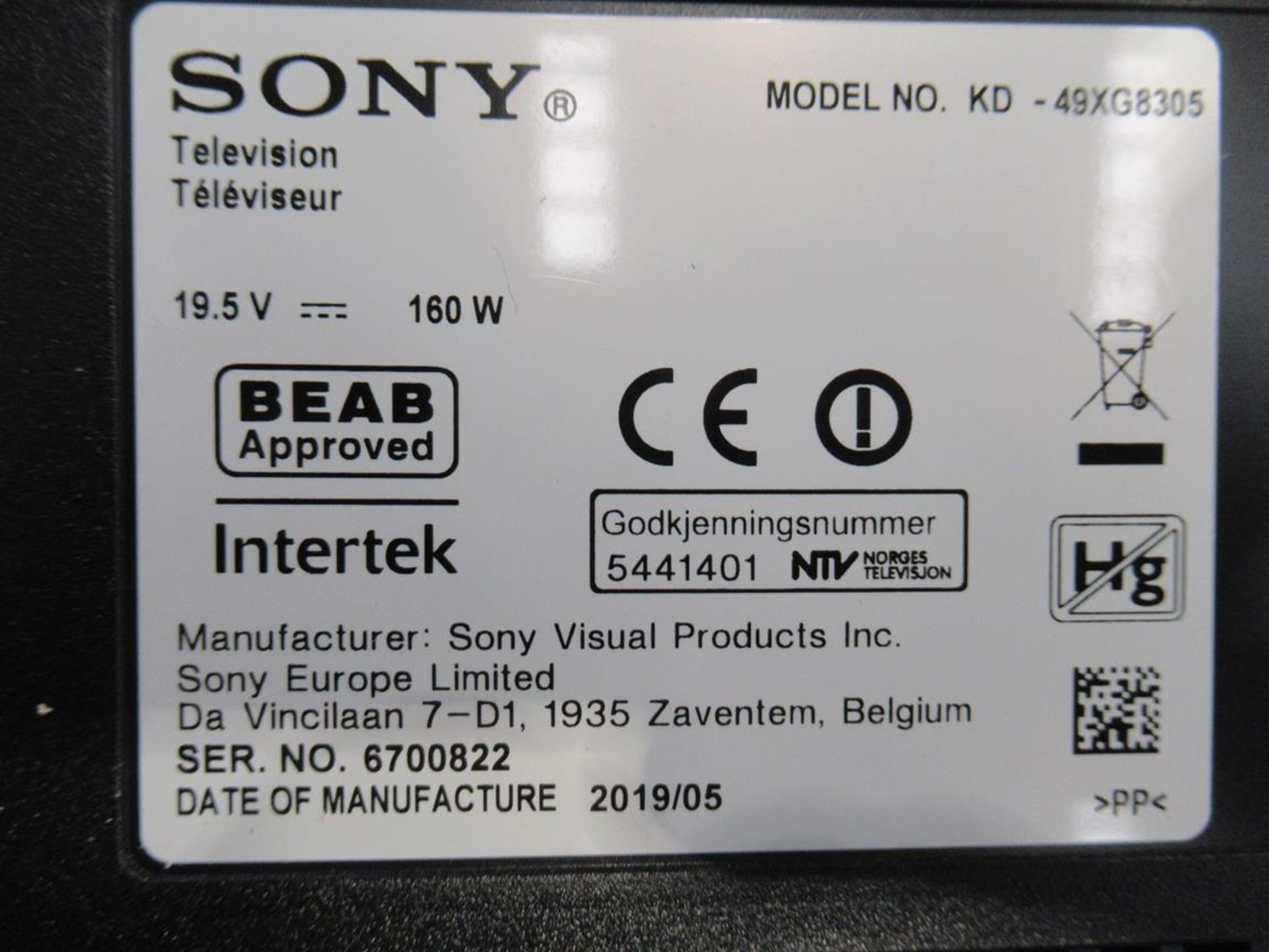Sony, KD-49XG8305 49" television - Image 5 of 7