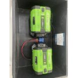 2x (no.) EGO, 56v lithium batteries with chargers