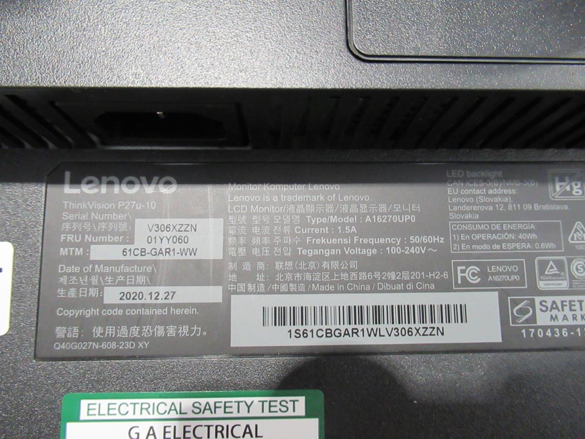 9x (no.) Lenovo, Thinkvision T27P LCD monitor - Image 9 of 14