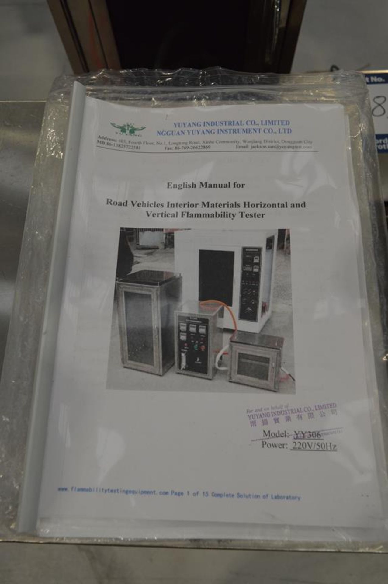 Stainless steel test cabinet with YY306 vehicle material test controller - Image 6 of 6