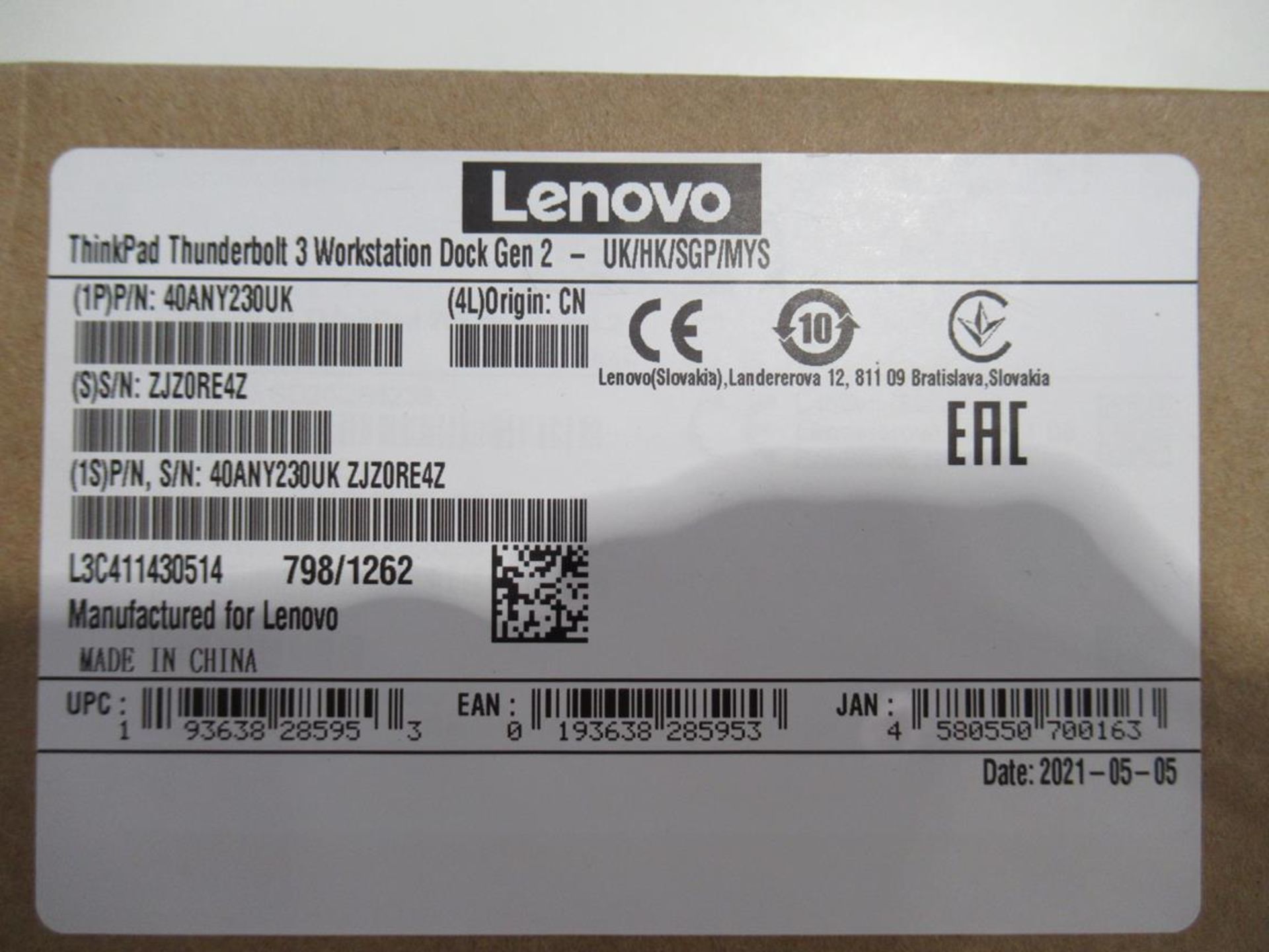 Lenovo, Thinkpad Thunderbolt Gen 2 workstation dock - Image 3 of 4