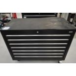 Dura, mobile multidrawer tool chest with assorted fittings, nuts, bolts, studs, washers, etc.