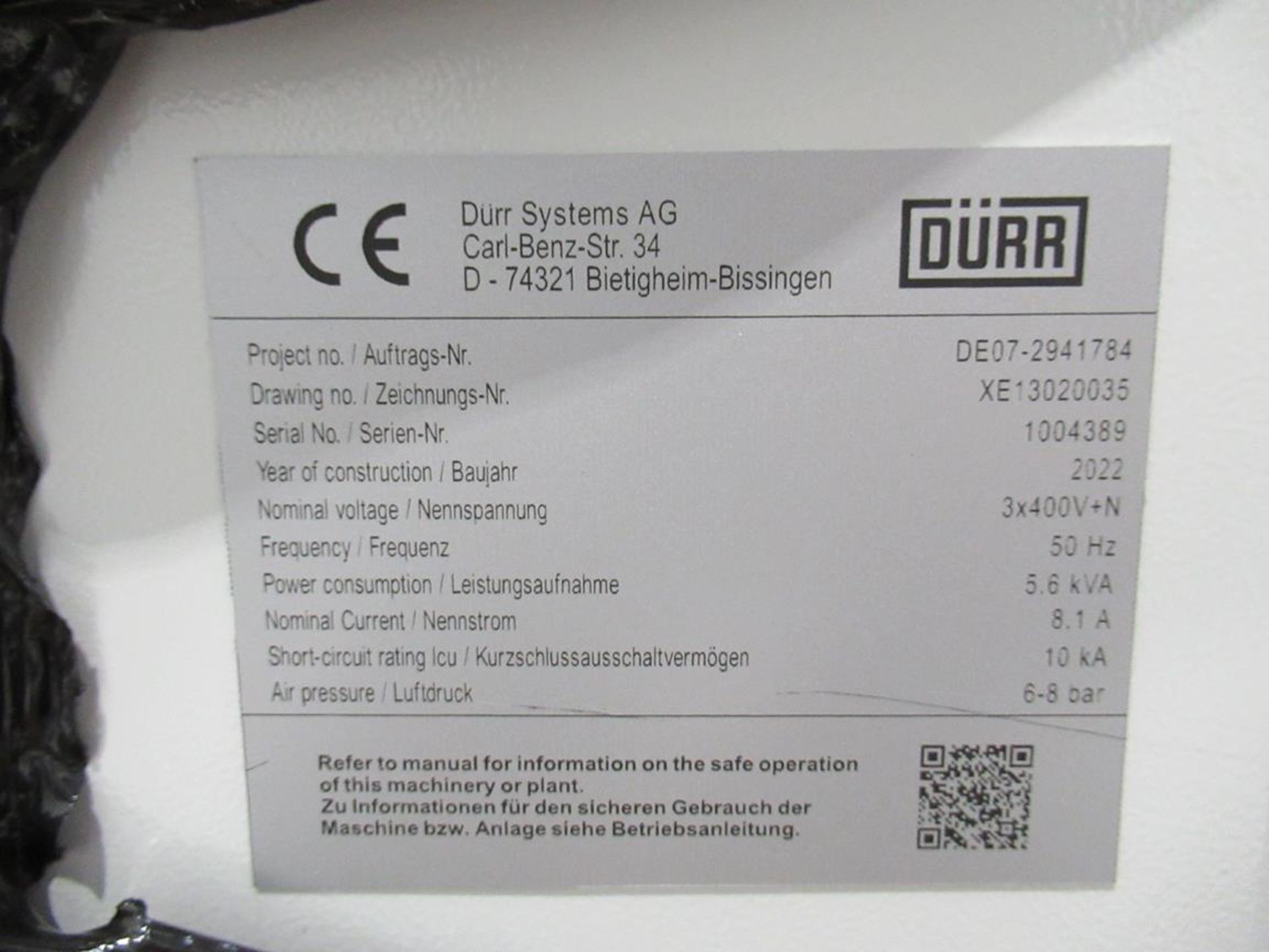 2x (no.) Durr, Ecoram 200 hydraulic barrel pumps, Serial No. DE1884463 (DOM: 2022) and DE1884461 (DO - Image 5 of 13