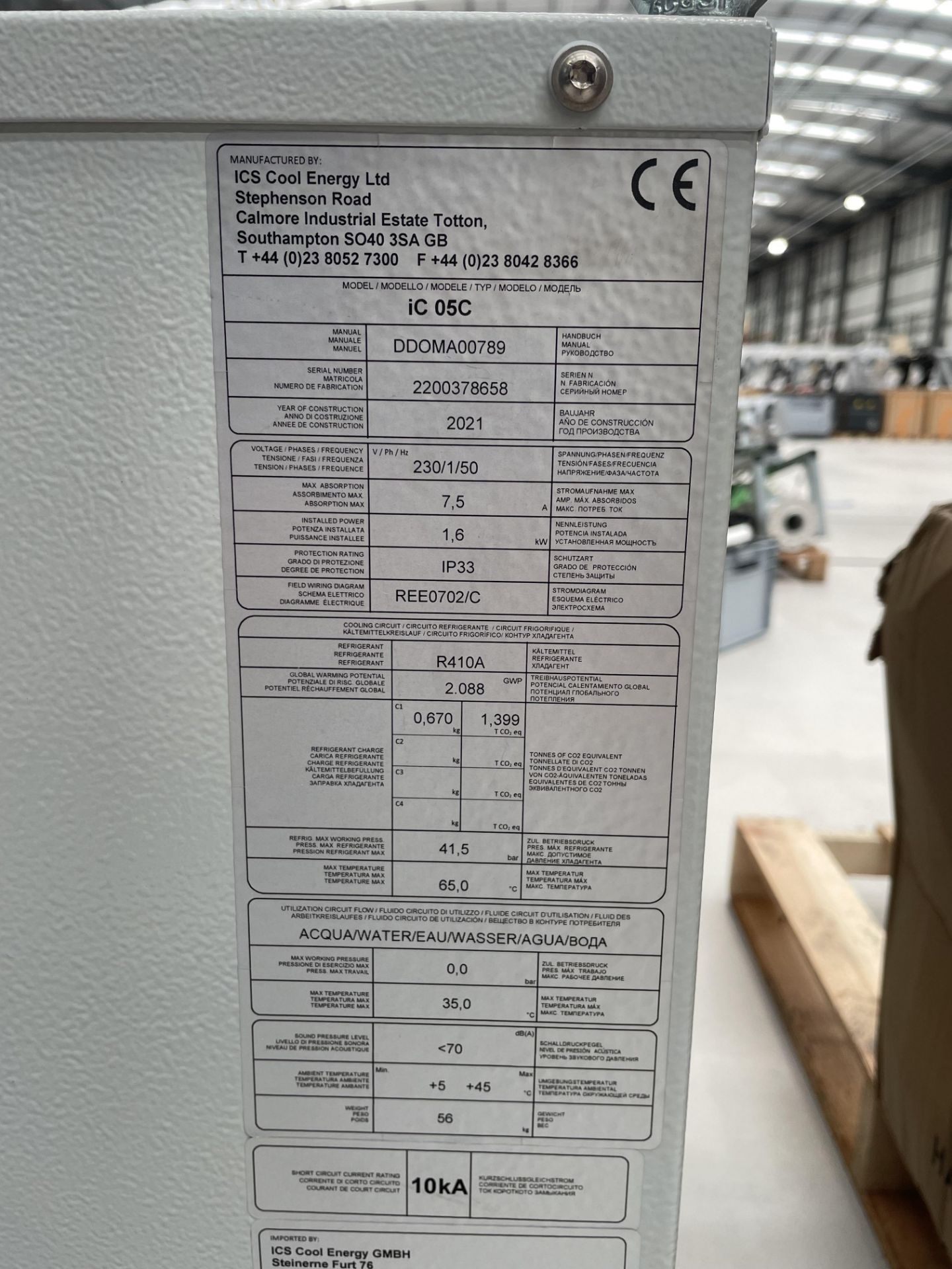 ICS, i-Chiller iC05C process compact, Serial No. 2200378658 (DOM: 2021) - Image 3 of 3