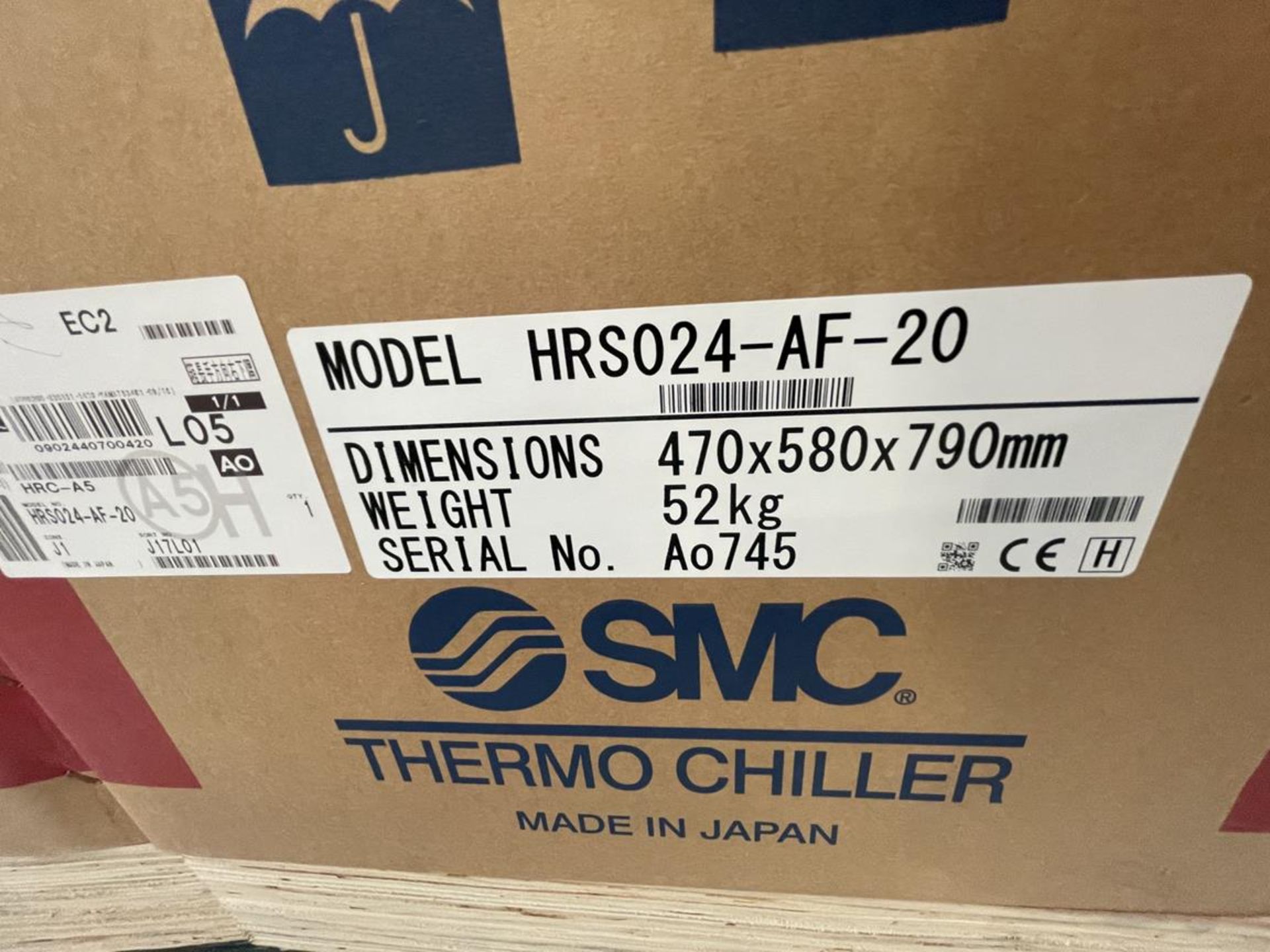 SMC, HRS024-AF-20 thermo chiller, Serial No. AO745 (DOM: 2021) (boxed and unused) - Image 2 of 2