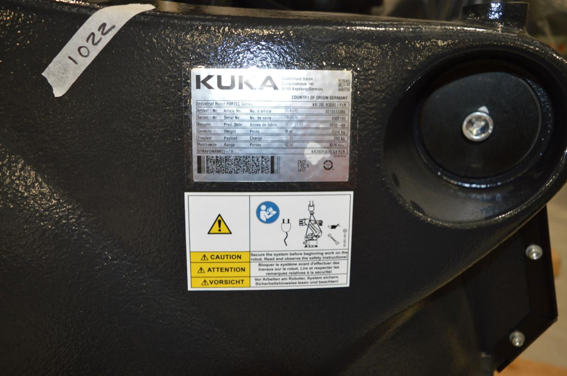 Kuka, KR280 R3080/FLR six axis robot, no controller, Serial No. 4380180 (DOM:2020) - Image 7 of 7