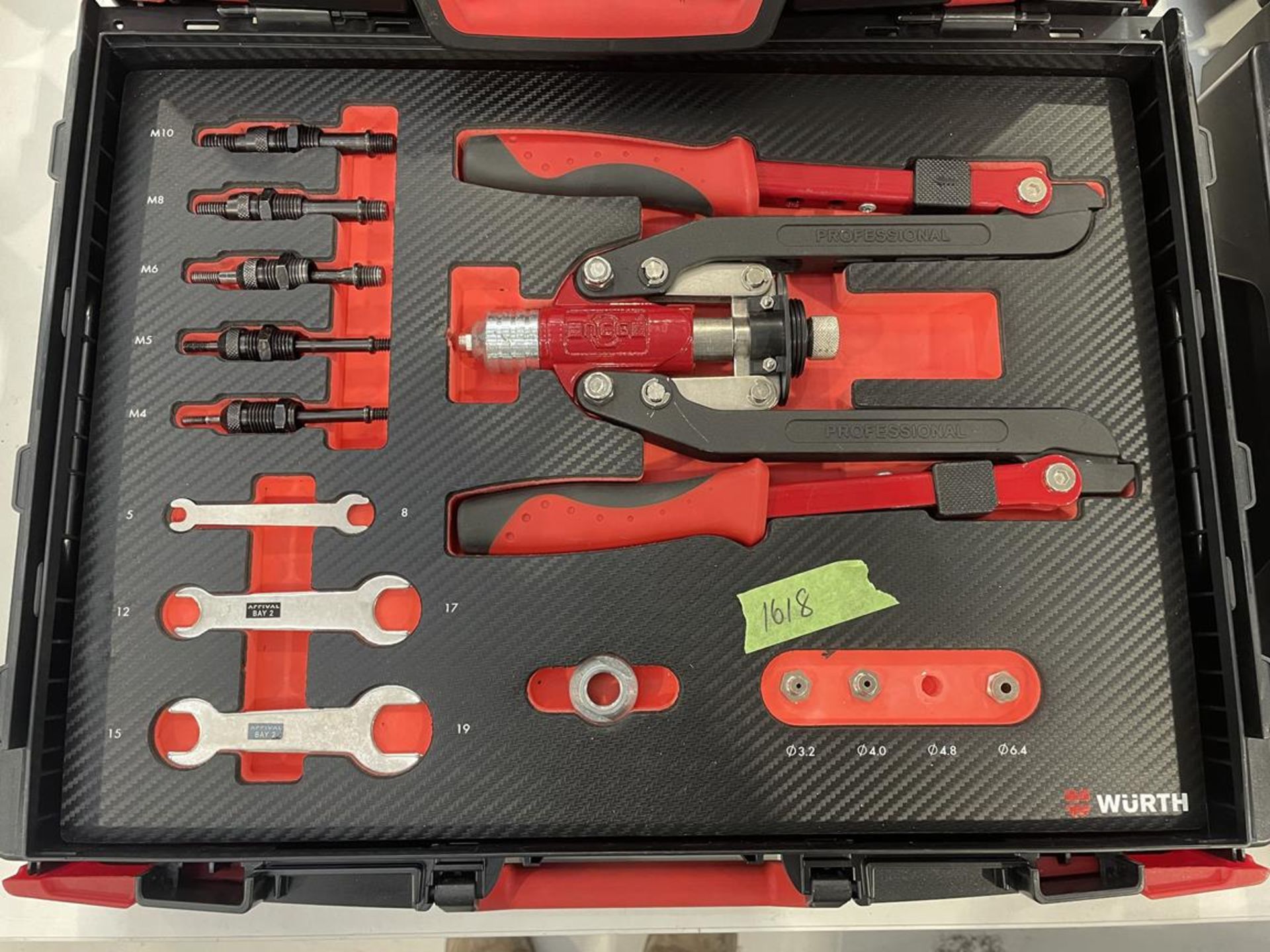 Wurth, HES412 nut setting tool set (slightly incomplete) and hand rivet tool combi - Bild 3 aus 3