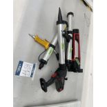 4x (no.) assorted sealant dispensing guns, including Wurth, 3M and Cox (2x pneumatic and 2x battery