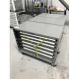 3x (no.) Fami, and 1x (no.) Dura, mobile metal tool storage cabinets