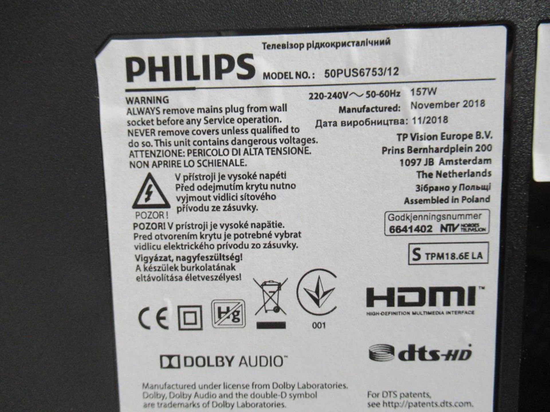 Philips, 50PU56753/12 50" television on stand - Image 6 of 8