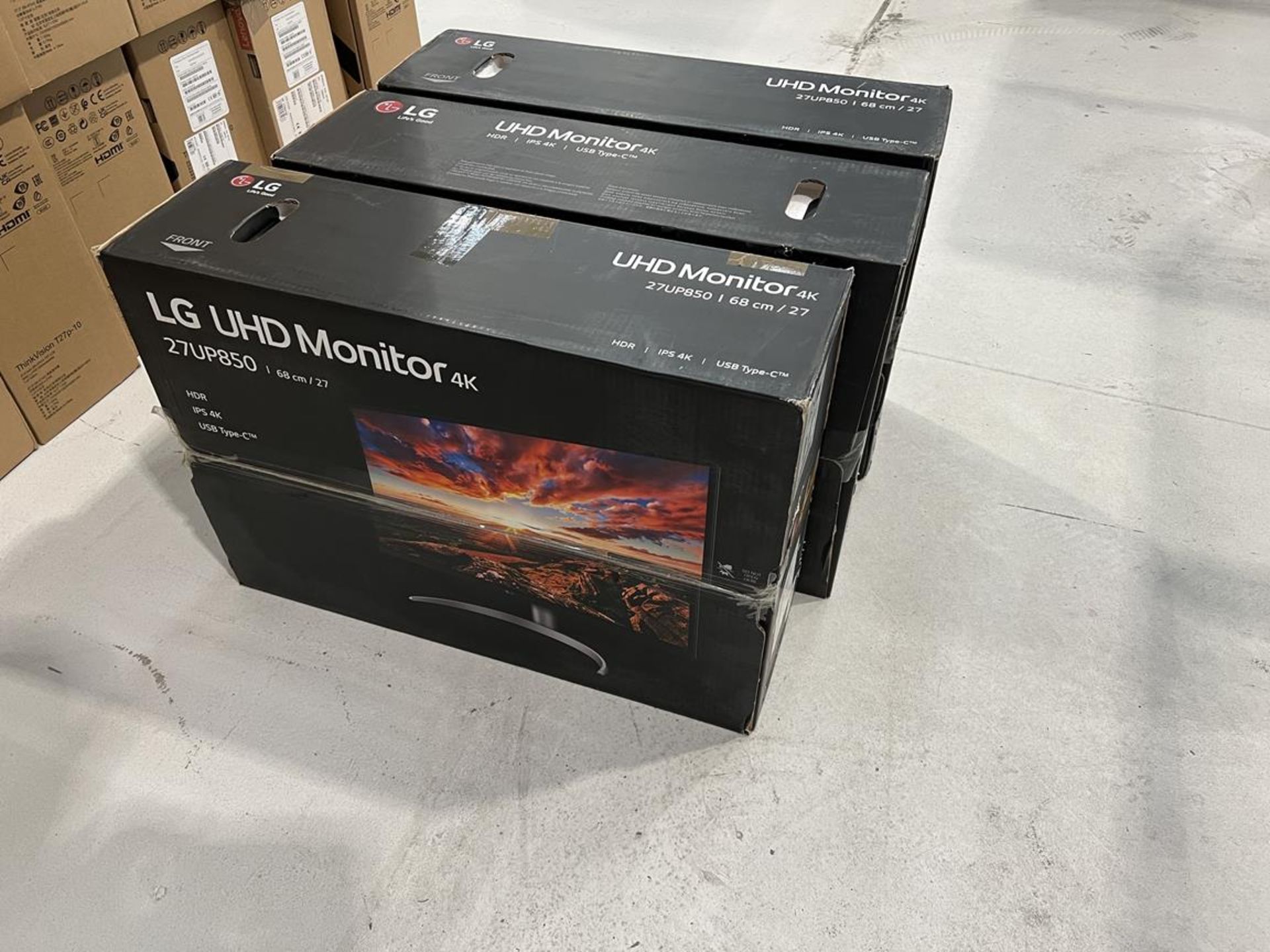 3x (no.) LG, 27UP850 UHD 4K 27" monitor (boxed)