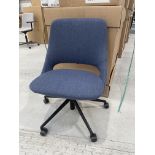 Set of 6x (no.) Vdkamp cloth upholstered chairs, blue