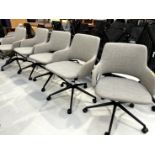 6x (no.) office chairs, fabric upholstered