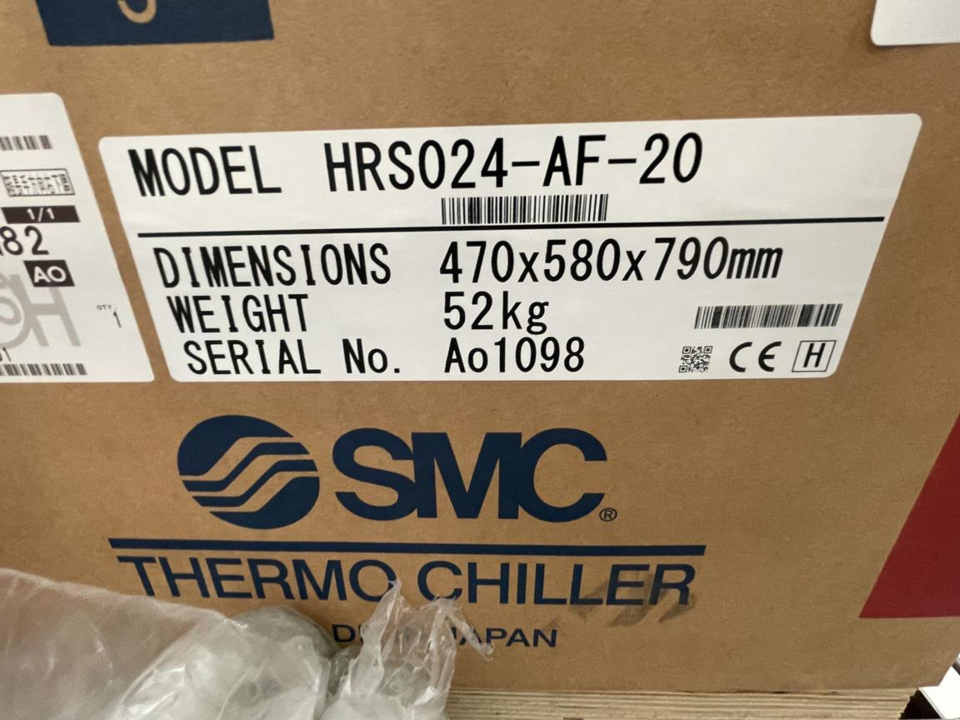 SMC, HRS024-AF-20 thermo chiller, Serial No. AO1098 (DOM: 2021) (boxed and unused) - Image 2 of 2