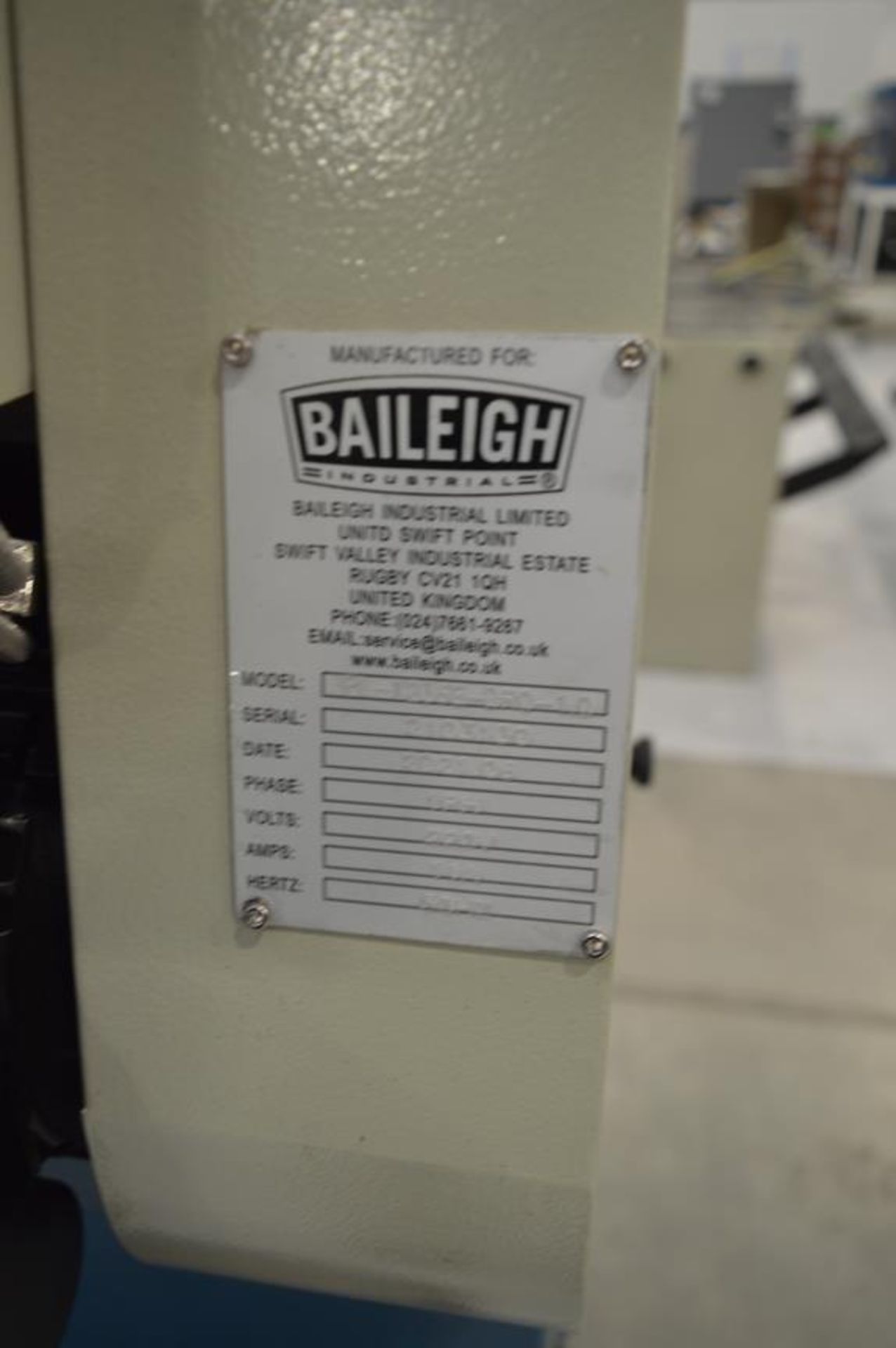 Baileigh, PL-1236E-DRO gear head engine lathe, Serial No. 2103130 (DOM: 2021) with Baileigh SDS6-2V - Image 8 of 8