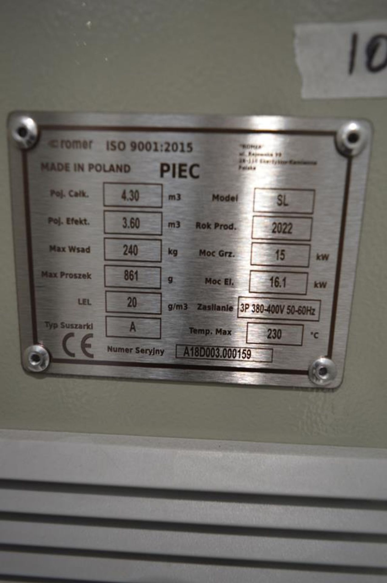 MTS Romer PID Laboratory electric oven, capacity 1.5 x 2.0m, Serial No. A18D003.000159 (DOM: 2022) - Image 5 of 5