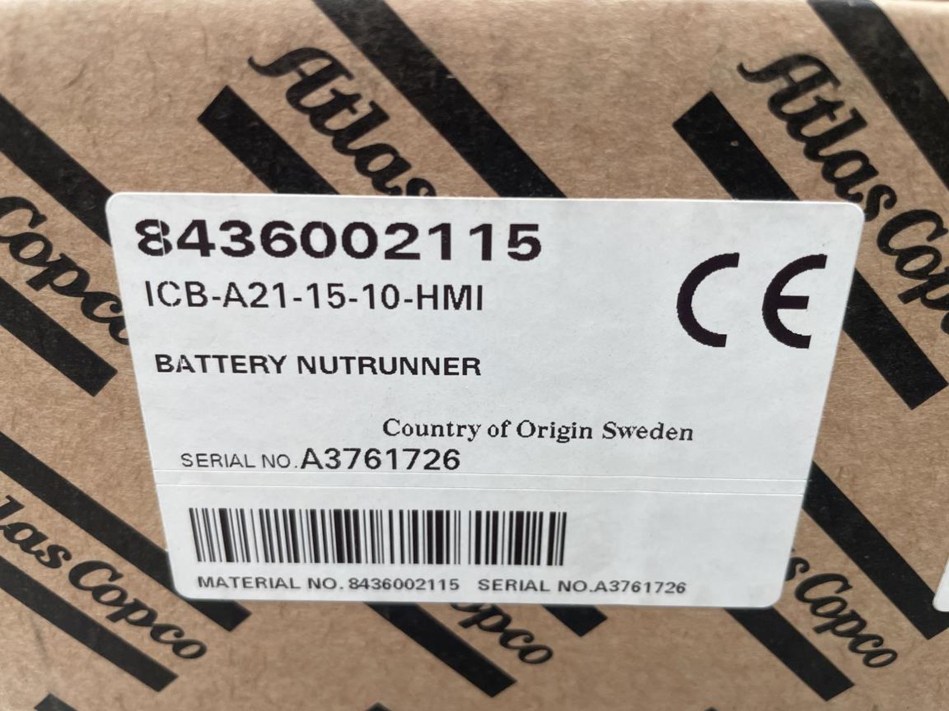 Atlas Copco, ICB-A21-15-10-HMI battery nut runner (boxed) - Image 2 of 2