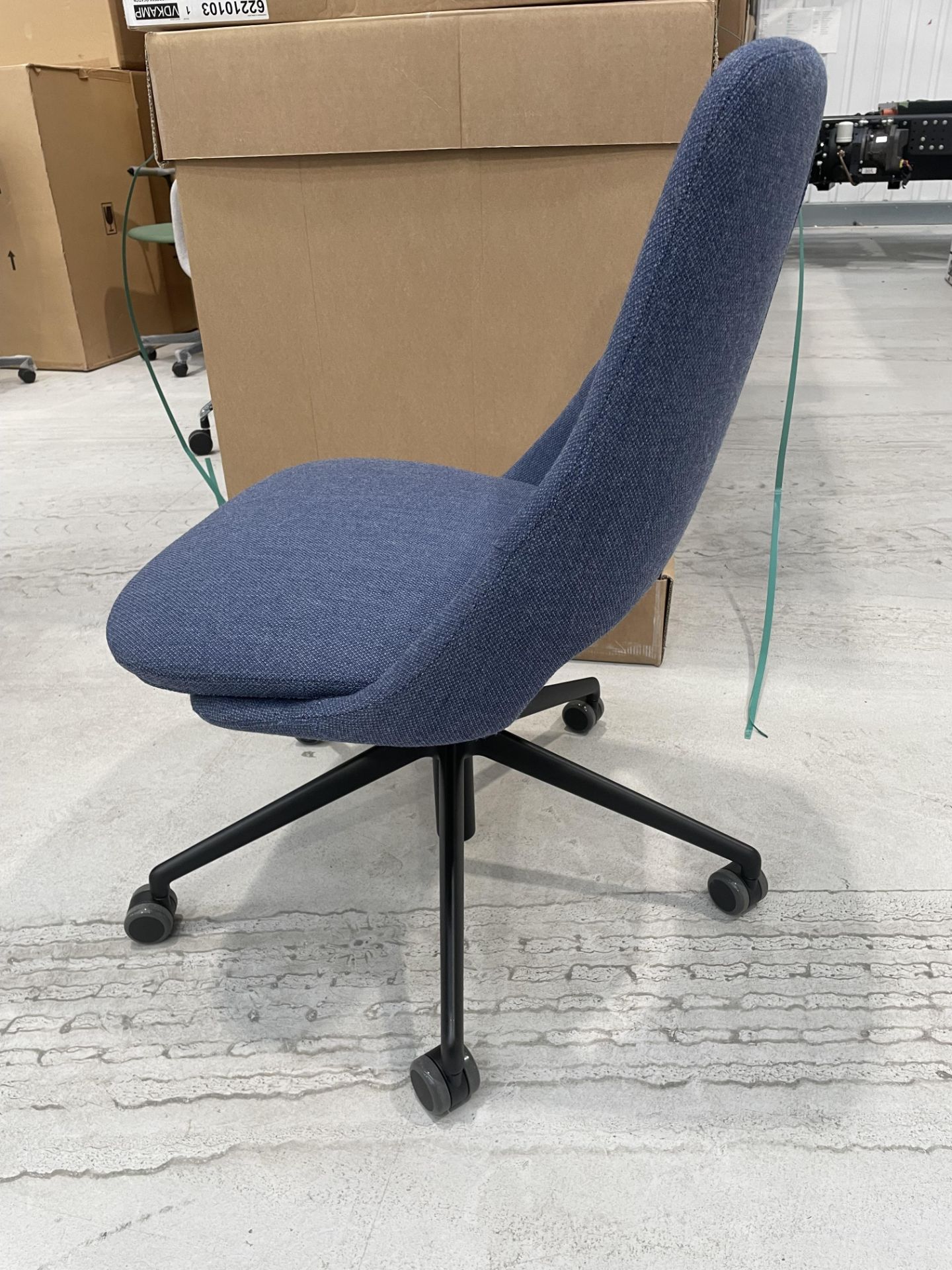 Set of 6x (no.) Vdkamp cloth upholstered chairs, blue - Bild 2 aus 3