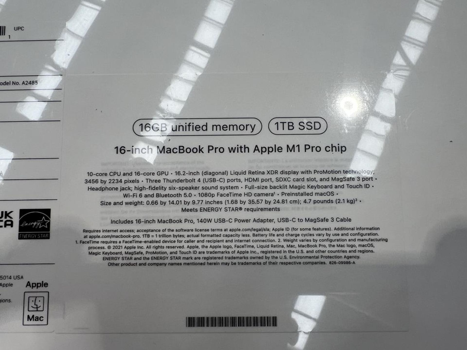 Apple, MacBook Pro A2485 (factory sealed) - Image 3 of 4