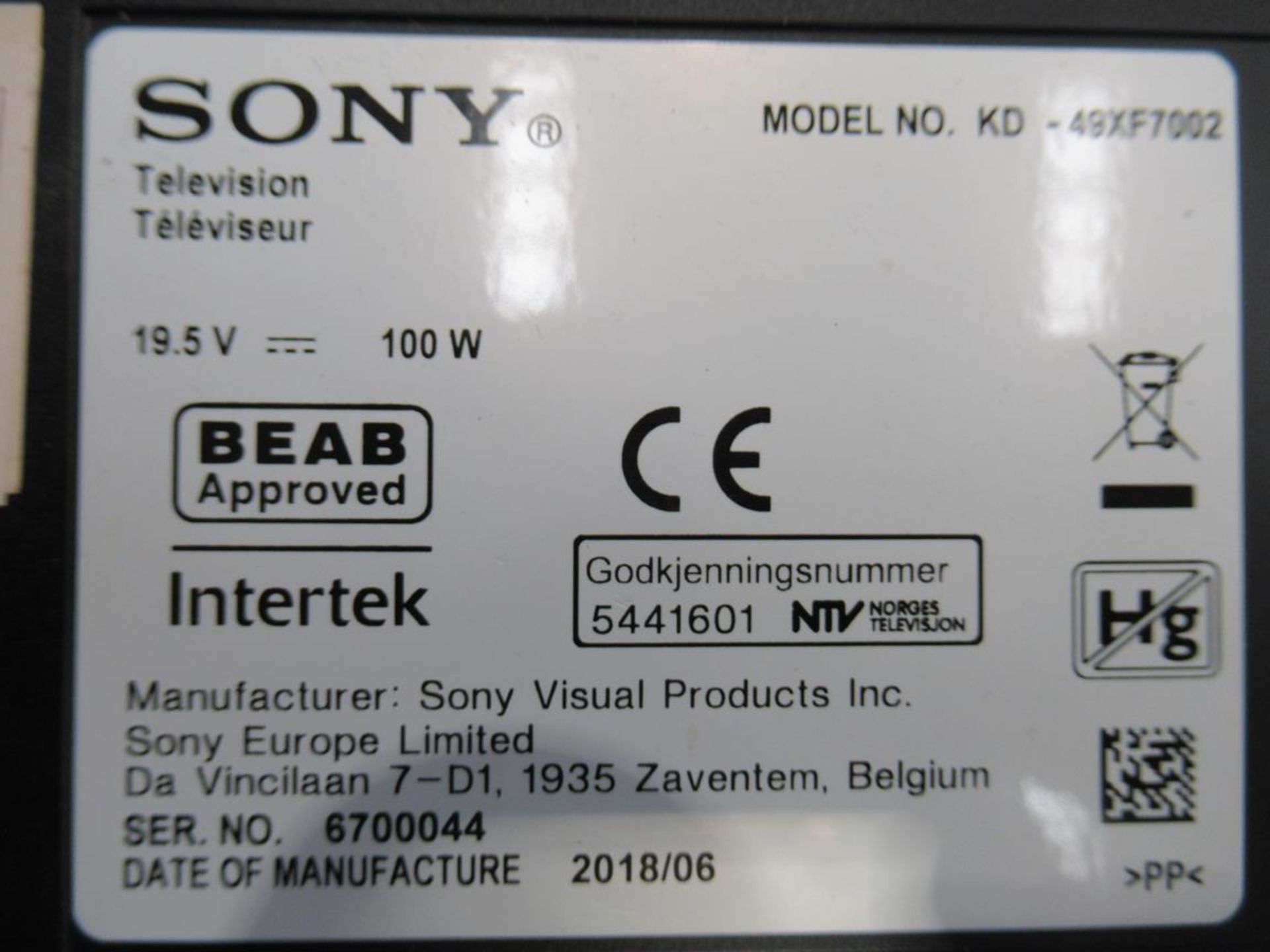 Sony, KDXF7002 49" television (scratch) - Image 8 of 10