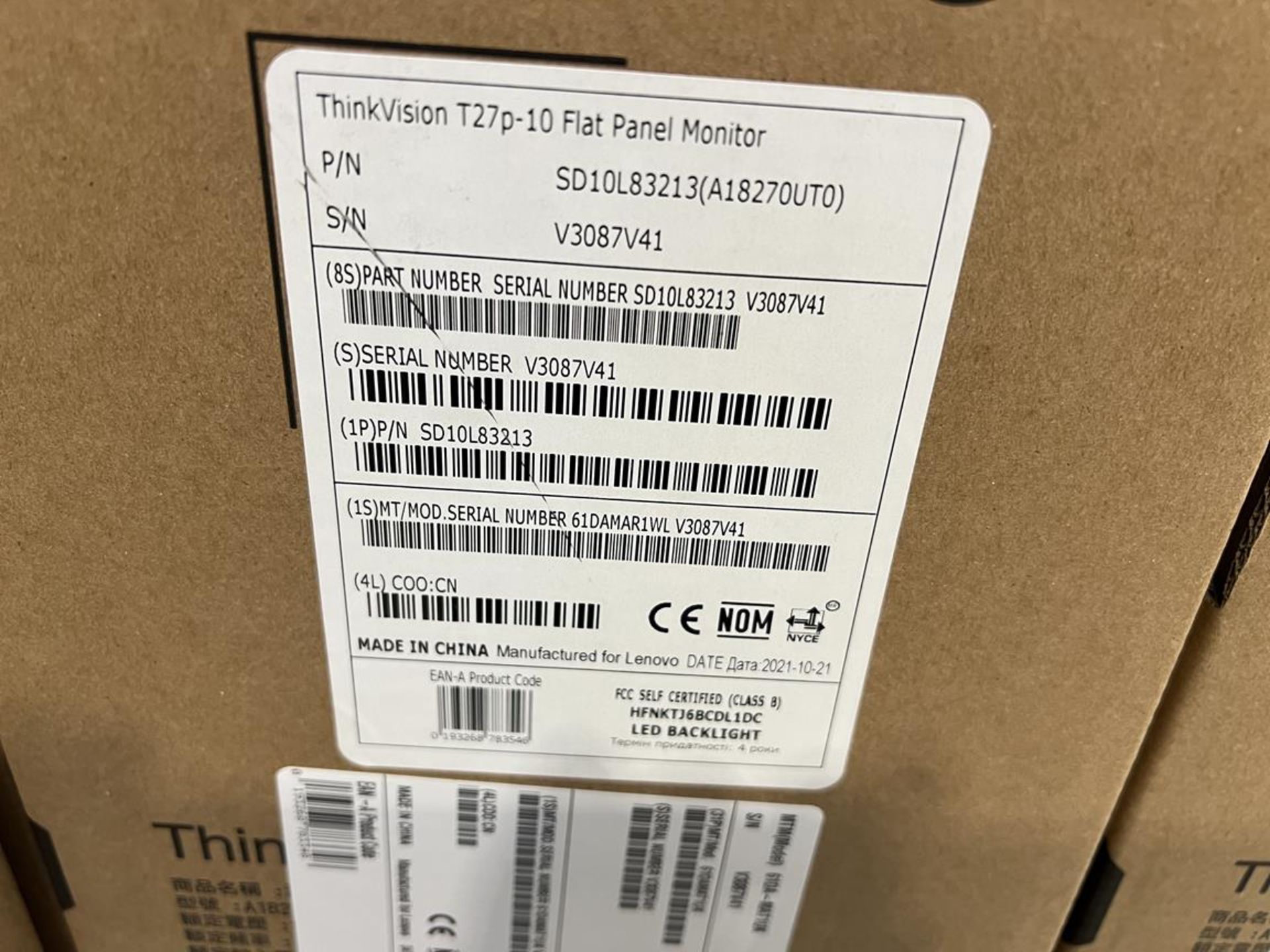 4x (no.) Lenovo, Thinkvision T27P-10 flat panel monitor (boxed) - Image 2 of 5