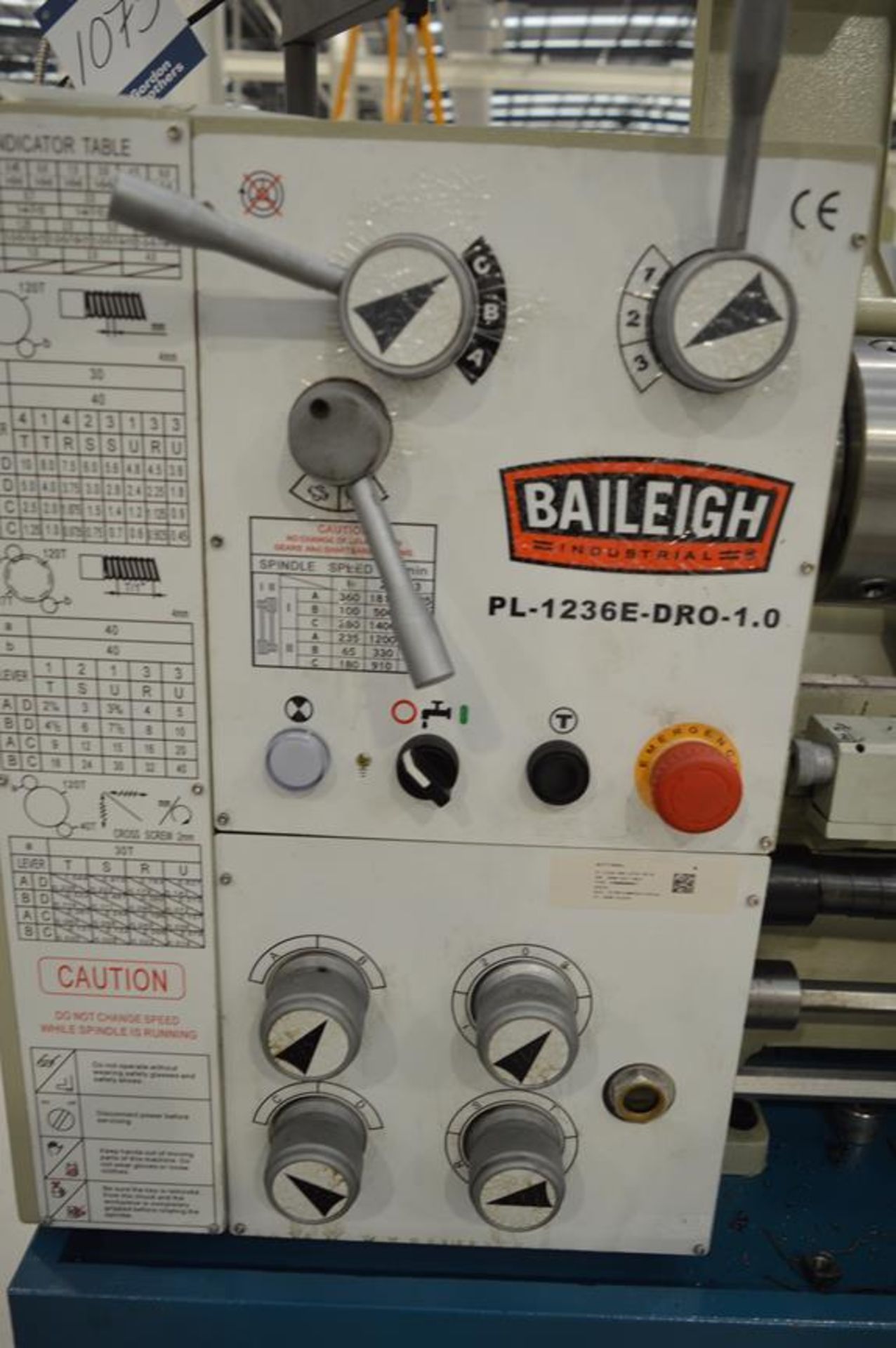 Baileigh, PL-1236E-DRO gear head engine lathe, Serial No. 2103130 (DOM: 2021) with Baileigh SDS6-2V - Image 5 of 8