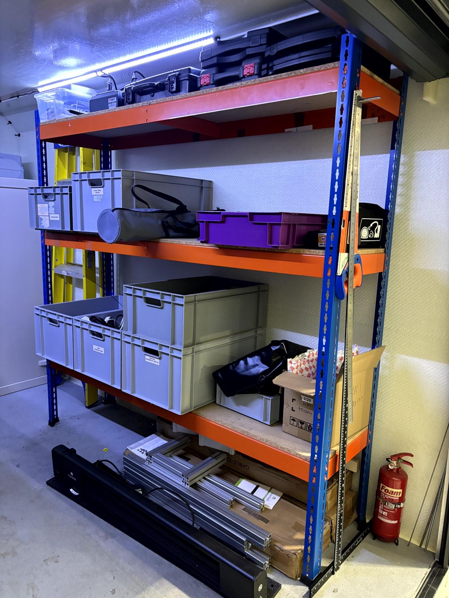 Rail mounted storage unit with roller shutter door, internal dimensions ...