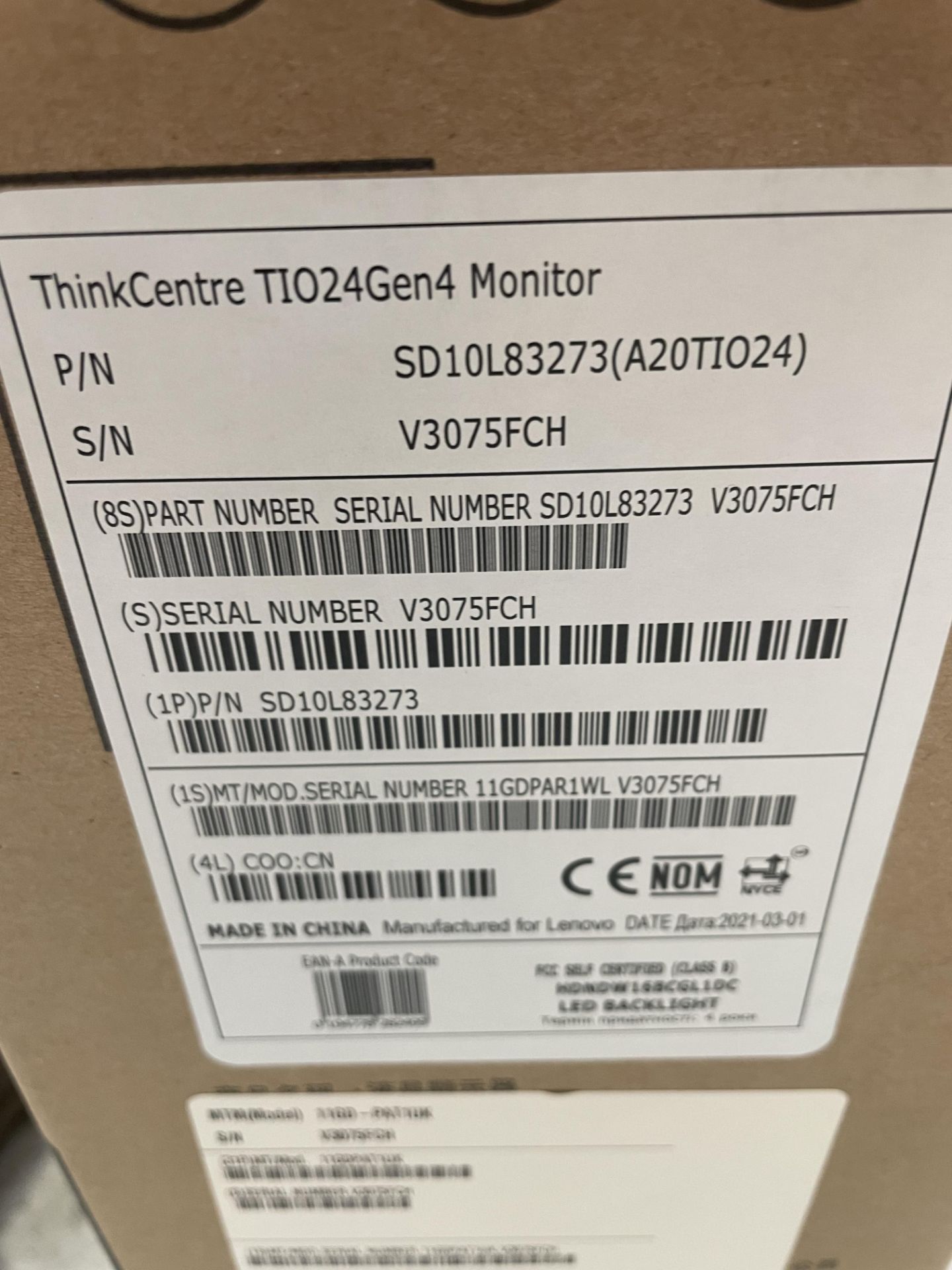 Lenovo Thinkcentre TI024 Gen 4 monitor - Image 2 of 2