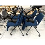 8x (no.) Arper, office chairs, cloth upholstered