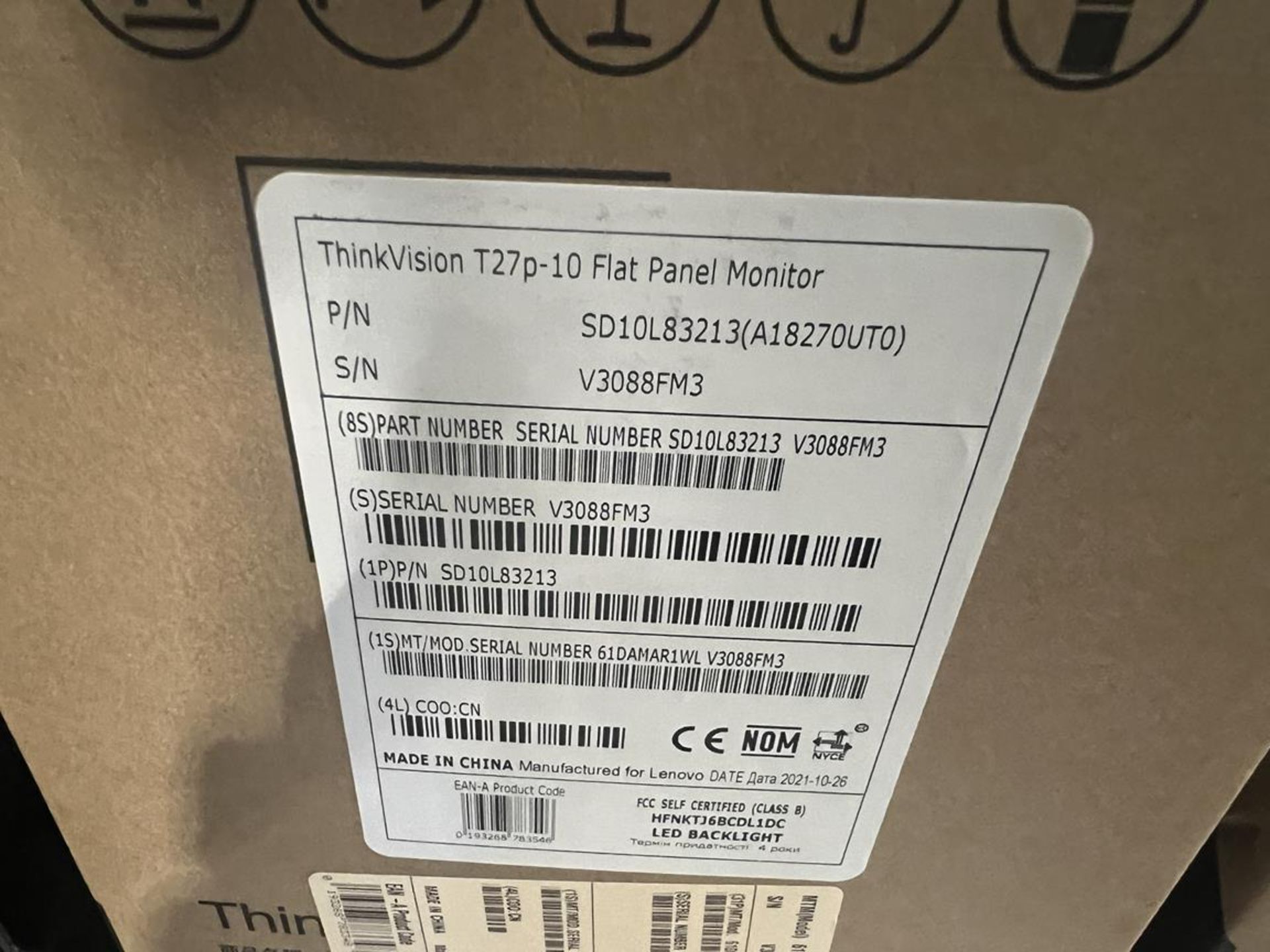 4x (no.) Lenovo, Thinkvision T27P-10 flat panel monitor (boxed) - Image 4 of 5