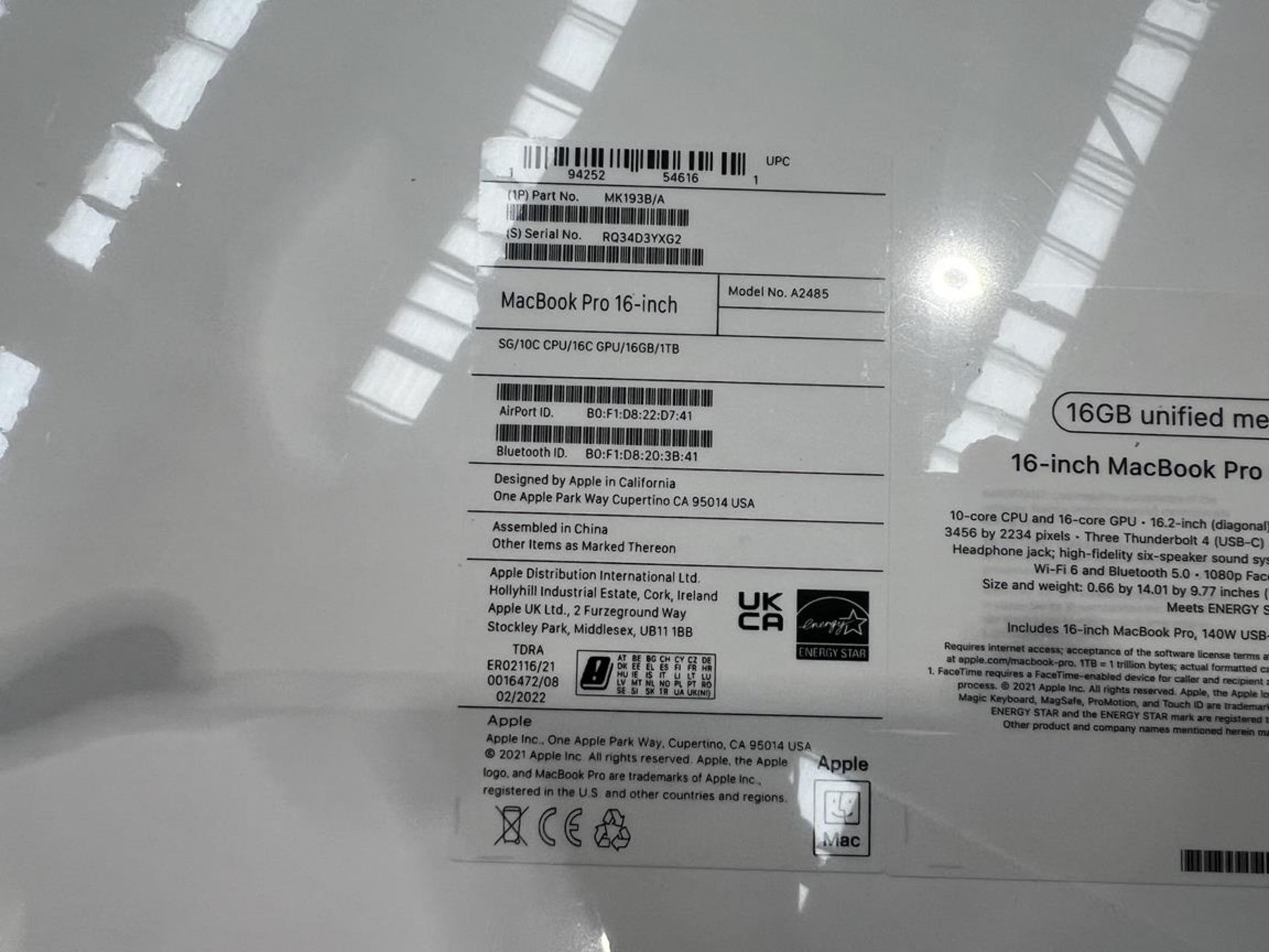 Apple, MacBook Pro A2485 (factory sealed) - Image 4 of 4