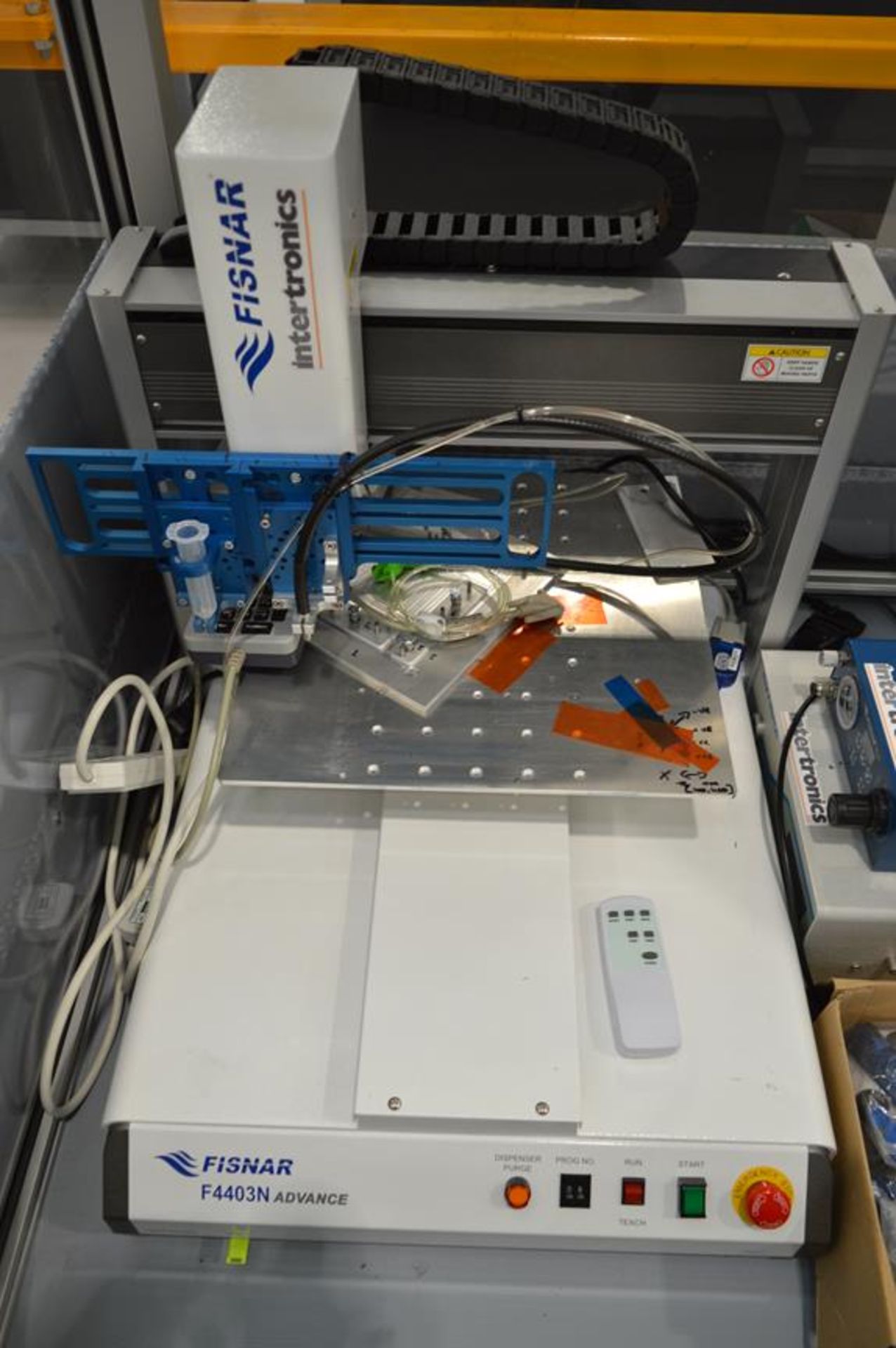 Fisnar , F4403N Advance three axis robotic dispensing system in Intertonics cabinet with remote cont - Image 2 of 4