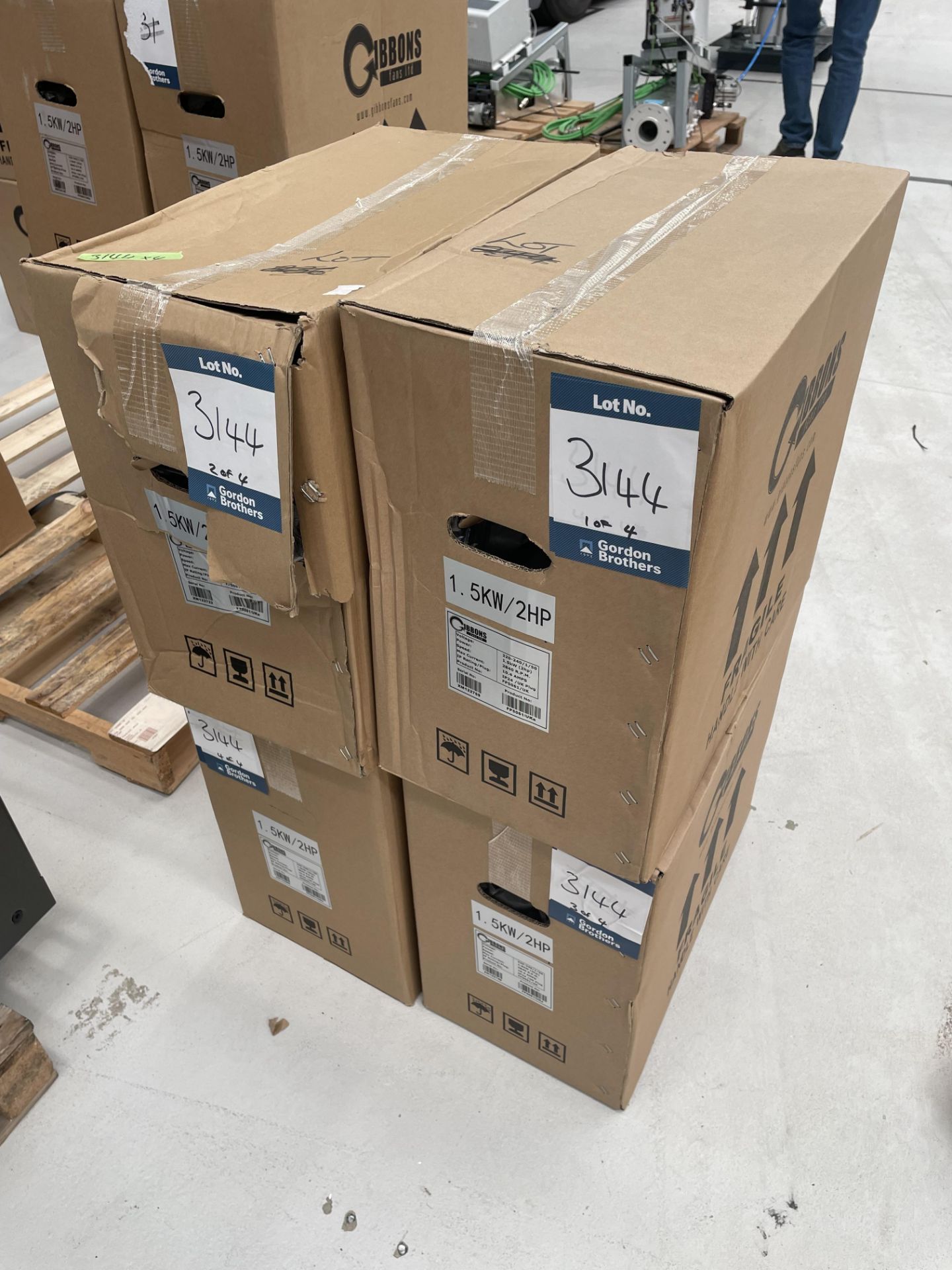 4x (no.) Gibbons, FPS061 blowers, 1.5kw/2HP (boxed and unused)
