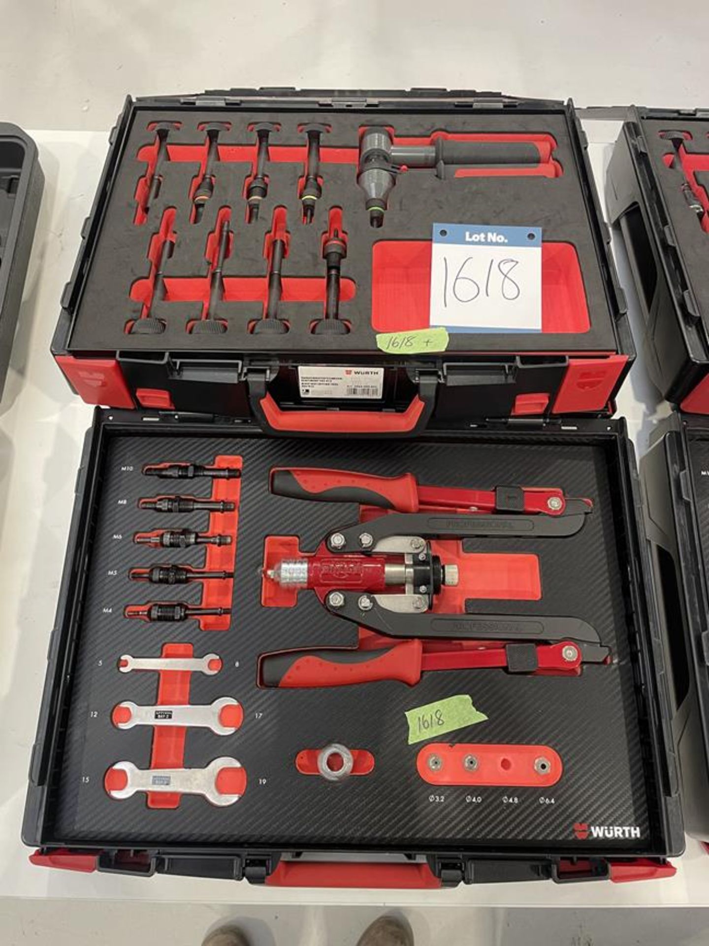 Wurth, HES412 nut setting tool set (slightly incomplete) and hand rivet tool combi