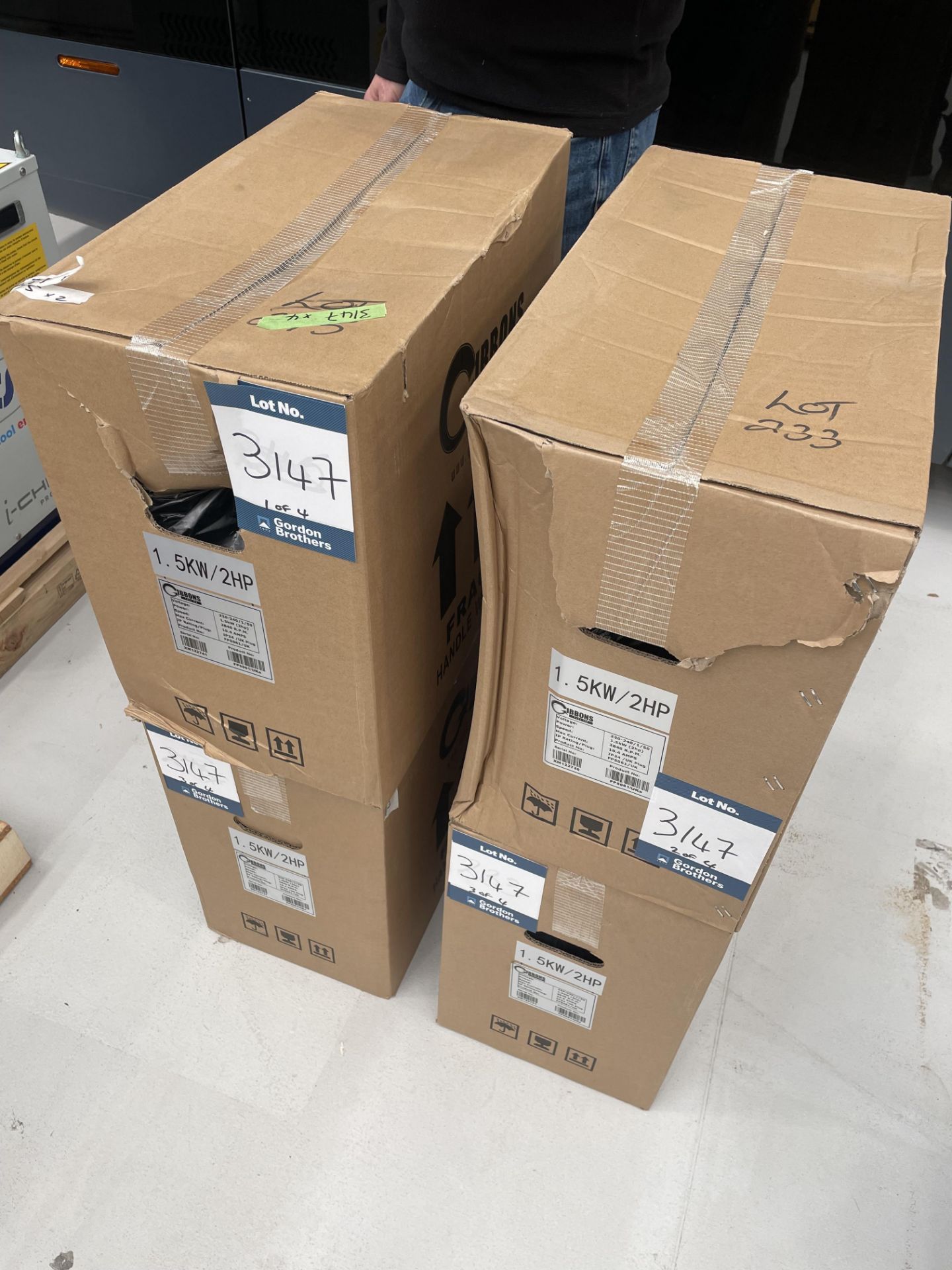 4x (no.) Gibbons, FPS061 blowers, 1.5kw/2HP (boxed and unused)