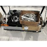 Assortment of power extention leads/cables and reels as lotted