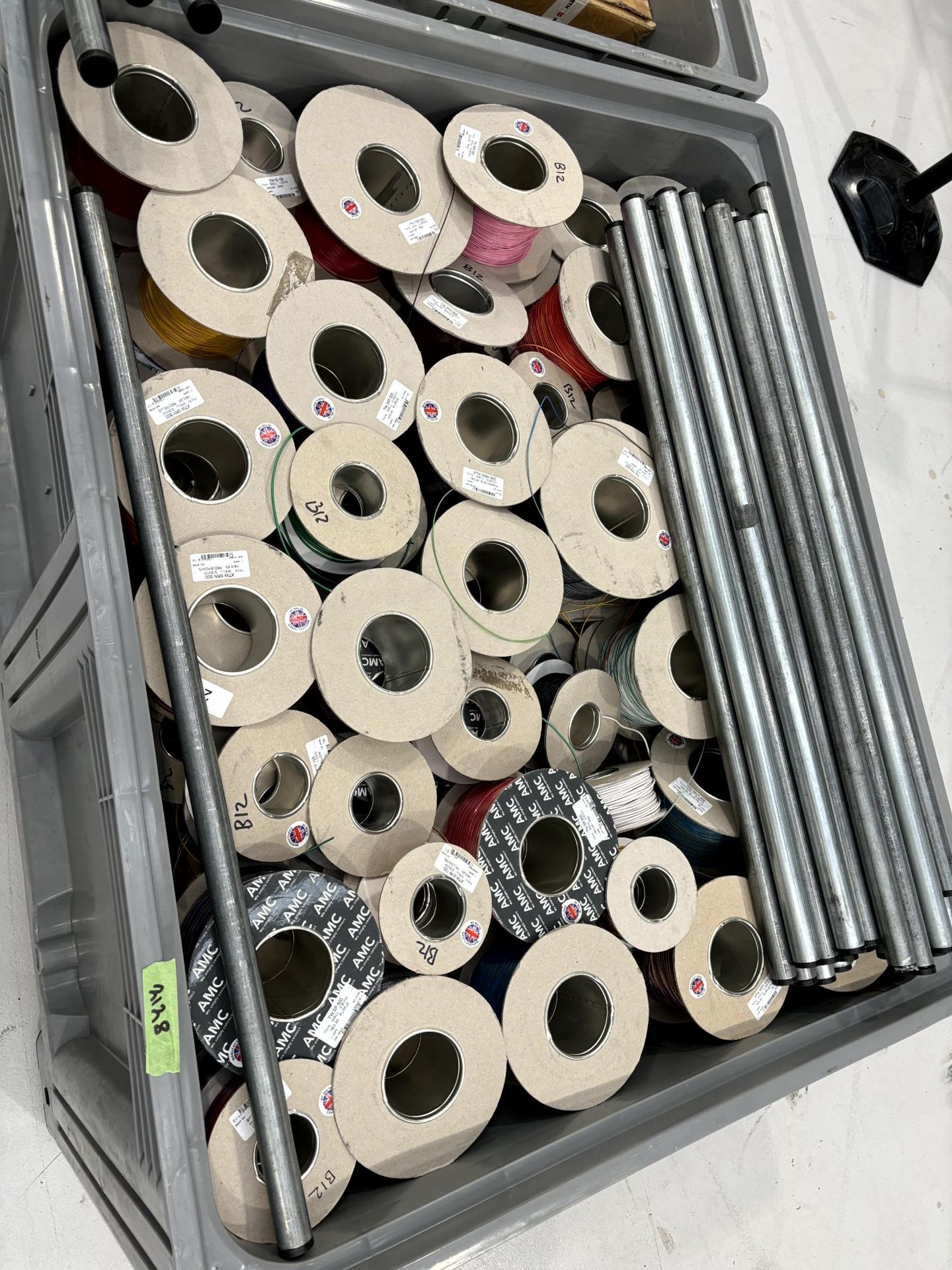 4x (no.) plastic pallet boxes with associated cable reels contents - Image 5 of 5