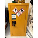 Chemical storage cabinet with key