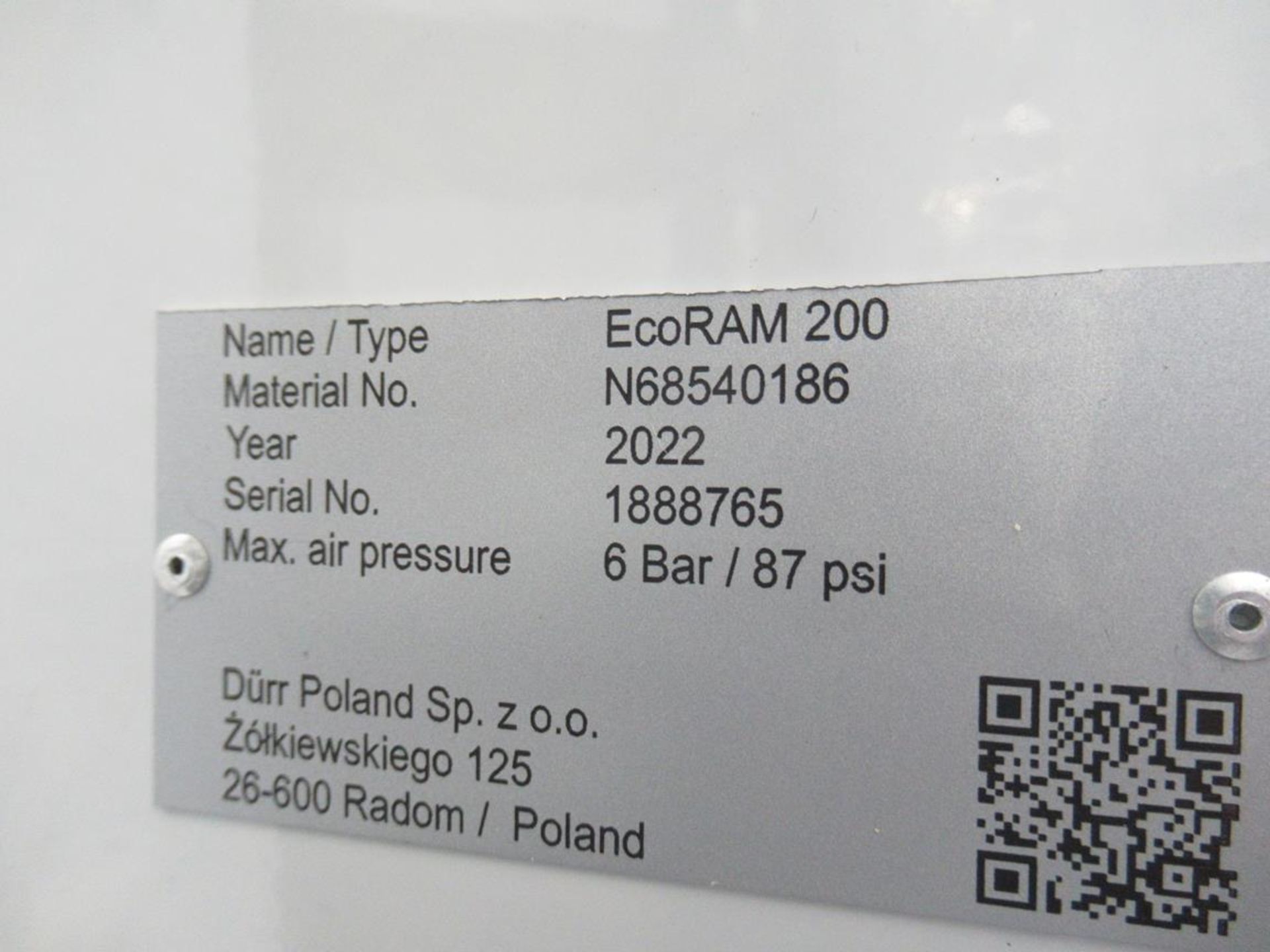 2x (no.) Durr, Ecoram 200 hydraulic barrel pumps, Serial No. DE1888768 (DOM: 2022) and DE1888765 (DO - Image 13 of 16