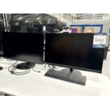 2x (no.) Lenovo, ThinkVision A1627OUPO flatscreen monitors with height adjustable stand