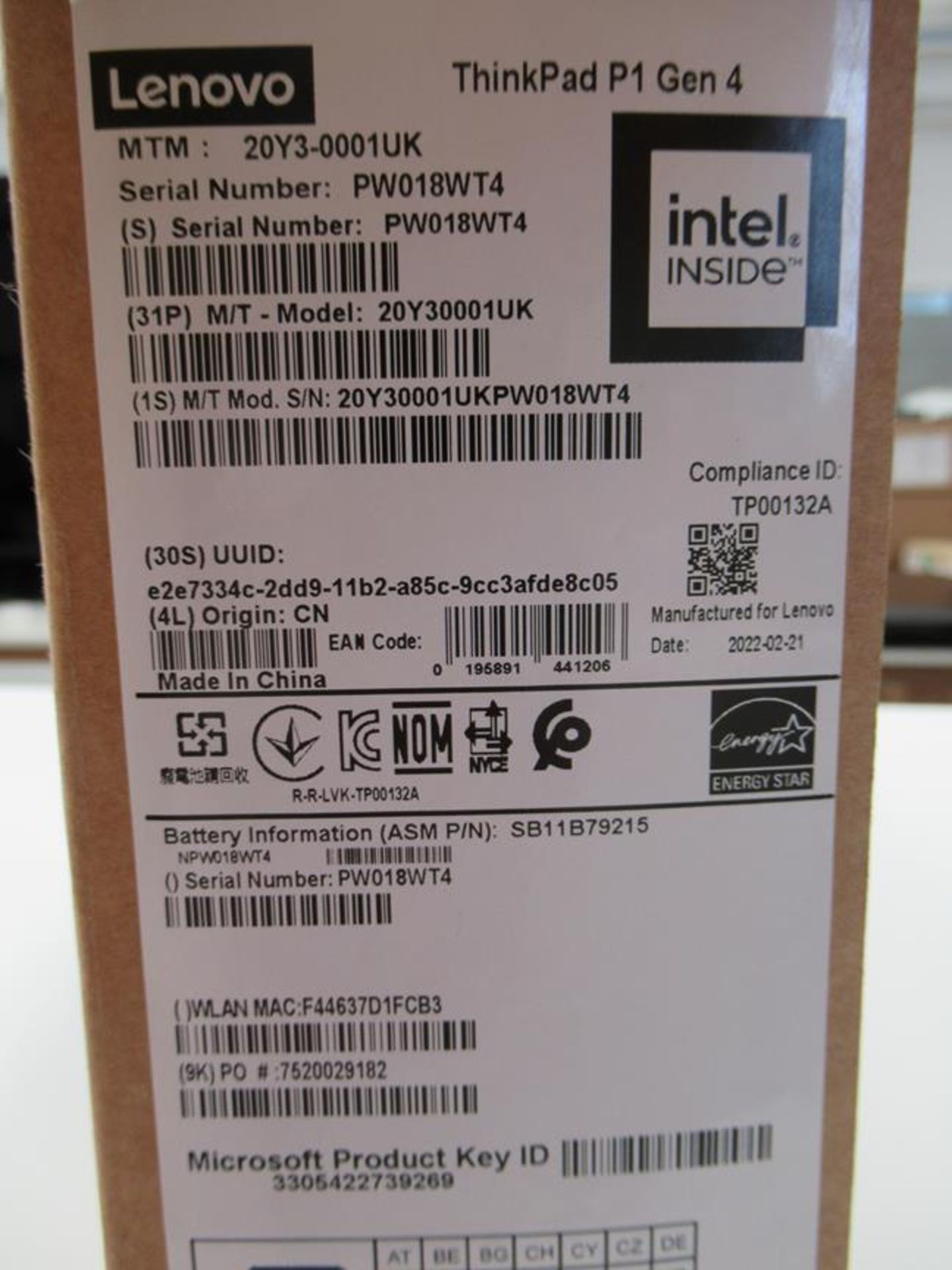 Lenovo, Thinkpad P1 Gen 4 CAD specification (boxed) - Image 3 of 4