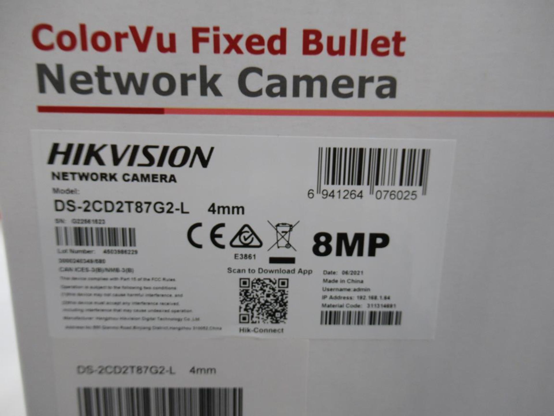 11x (no.) Hik Vision, Colorvu DS-2CD2T87G2-L (8MP) fixed bullet network cameras (boxed and unused) - Image 3 of 6