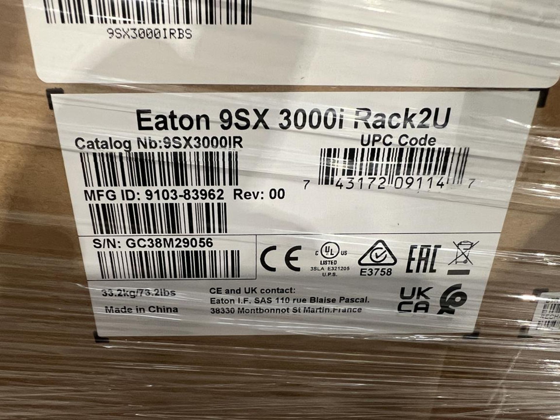 5x (no.) Eaton 9SX 3000i rack 2U with BS cord 16A smart batteries - Image 2 of 3