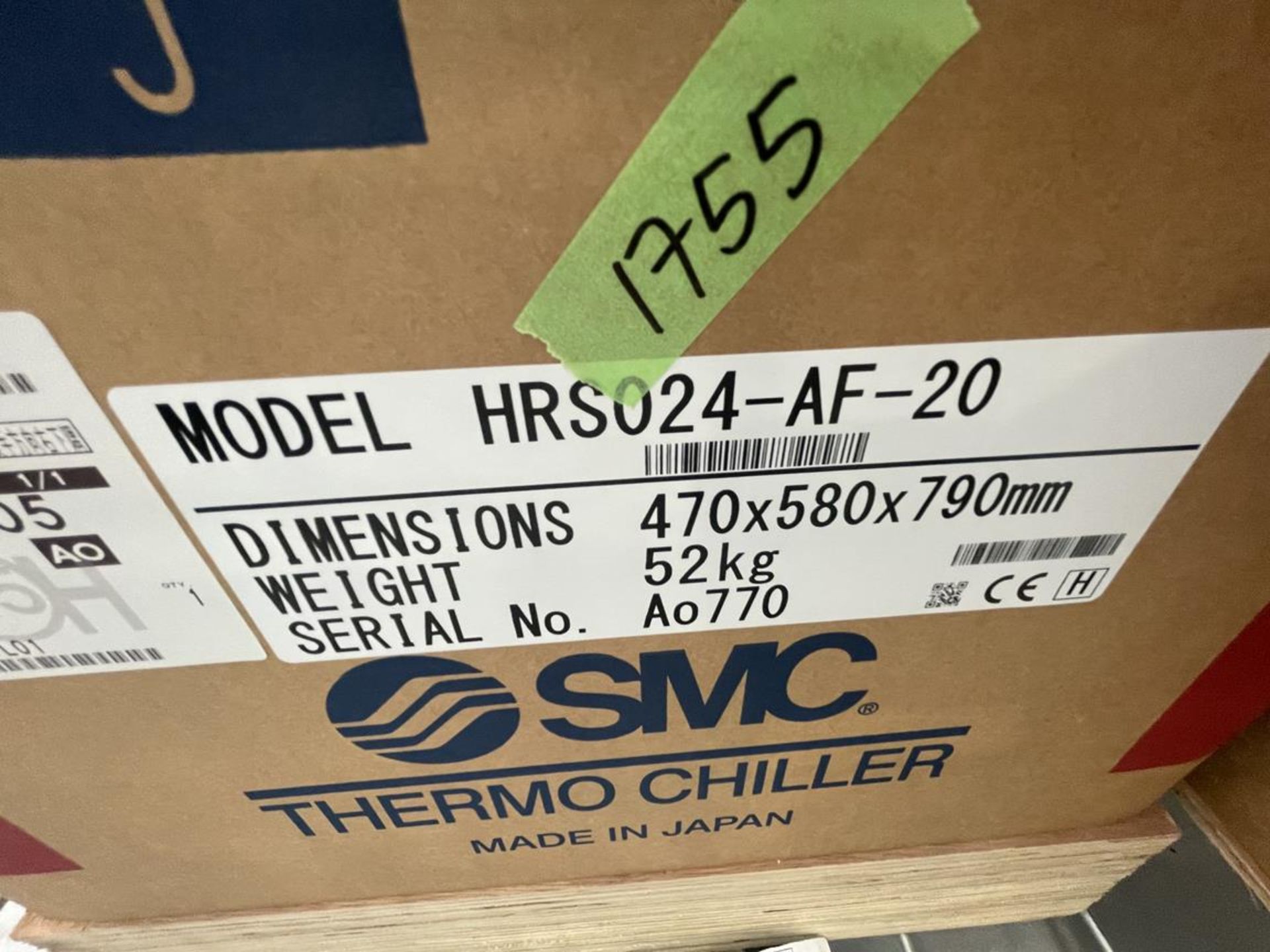 SMC, HRS024-AF-20 thermo chiller, Serial No. AO770 (DOM: 2021) (boxed and unused) - Image 3 of 3