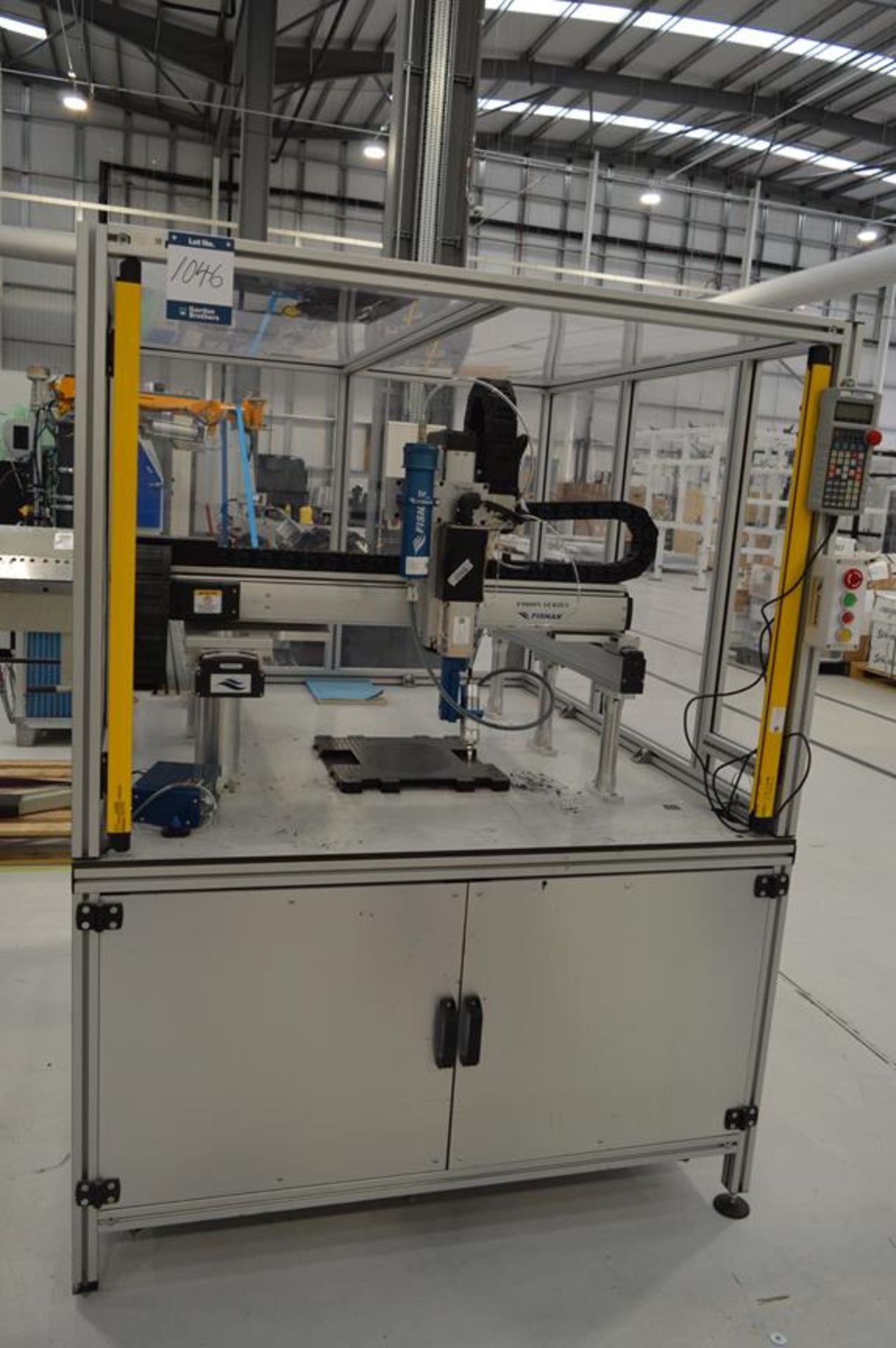 Fisnar, F9000M Series gantry dispensing robot with Fisnar, DC200 controller and applicator, light g