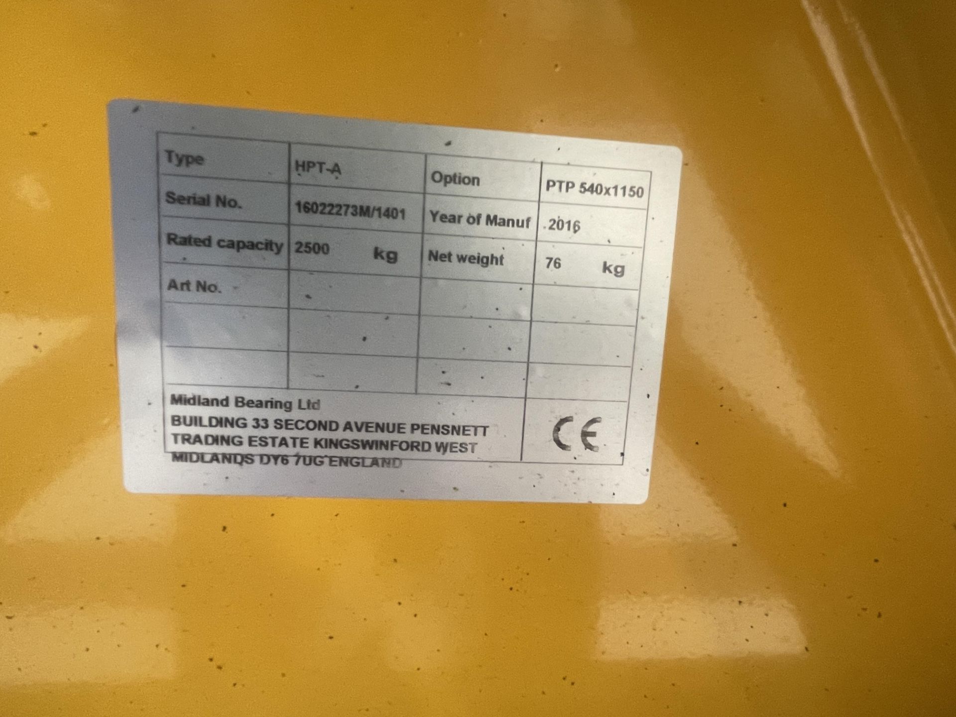 Hydraulic 2500kg pallet truck (retained until end of clearance) - Image 3 of 3