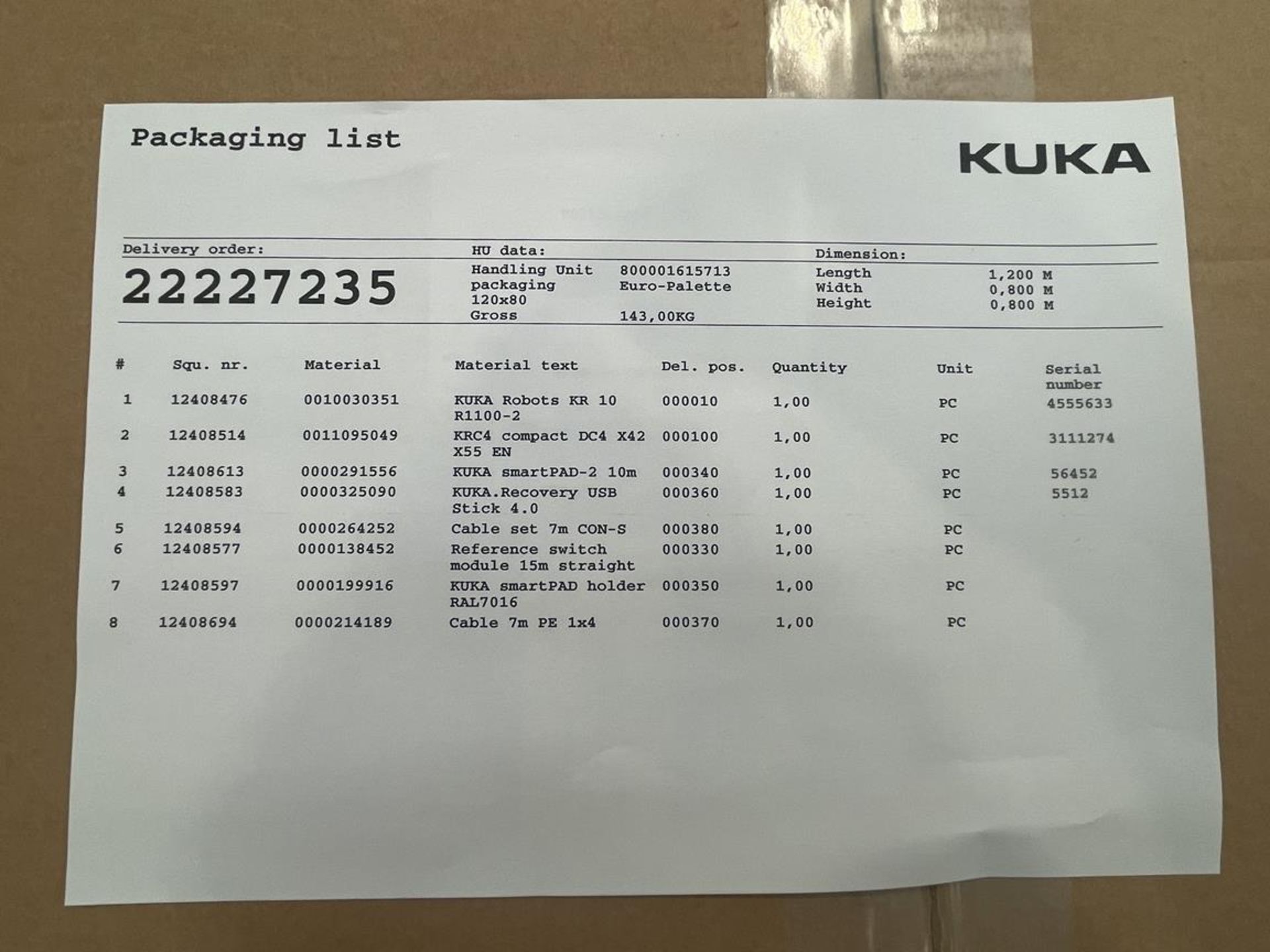 Kuka, KR10-R1100-2 six axis robot set comprising Kuka robot, KRC4 compact controller, Smart pad, cab - Bild 4 aus 4